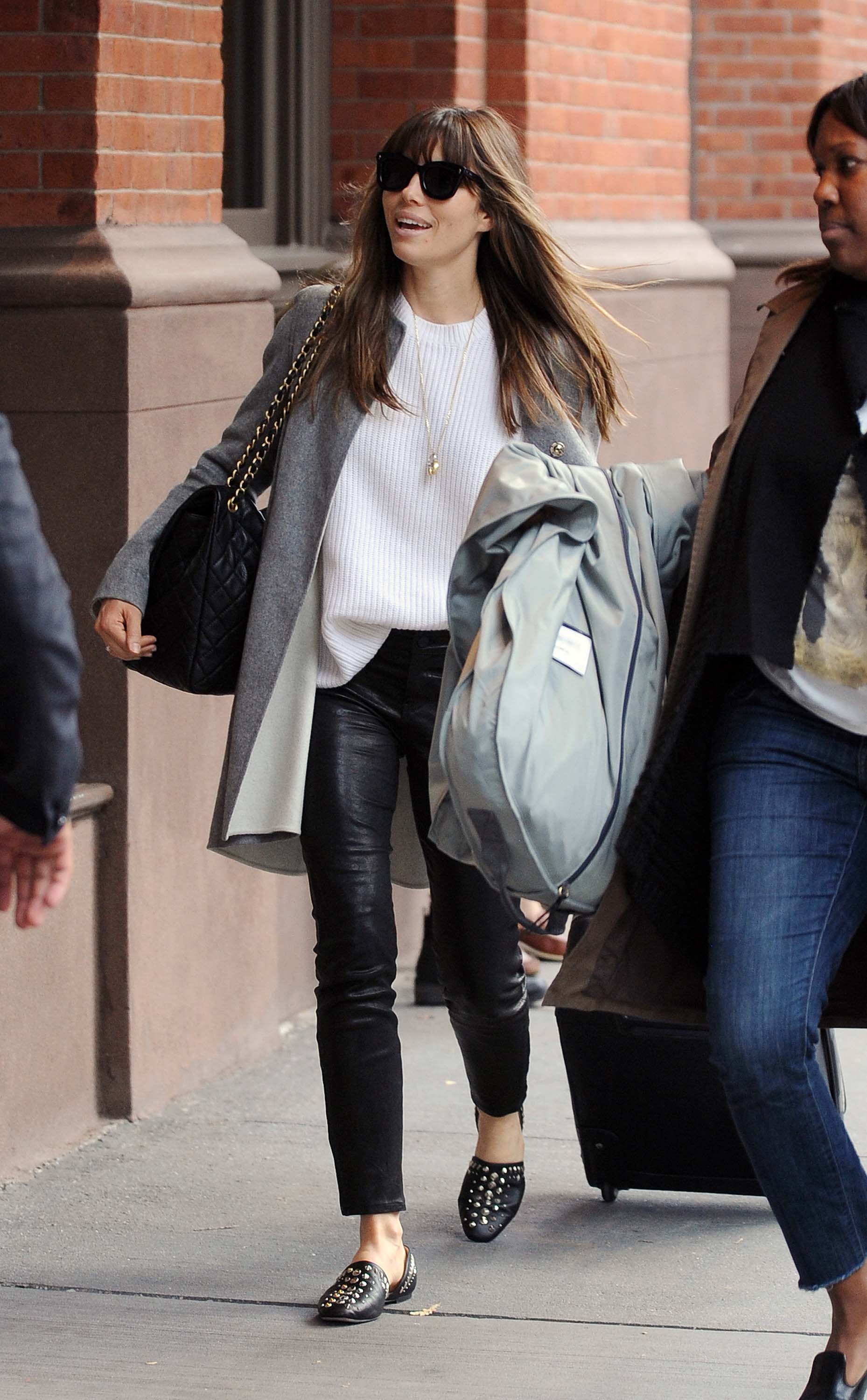 Jessica Biel arrives at JFK airport