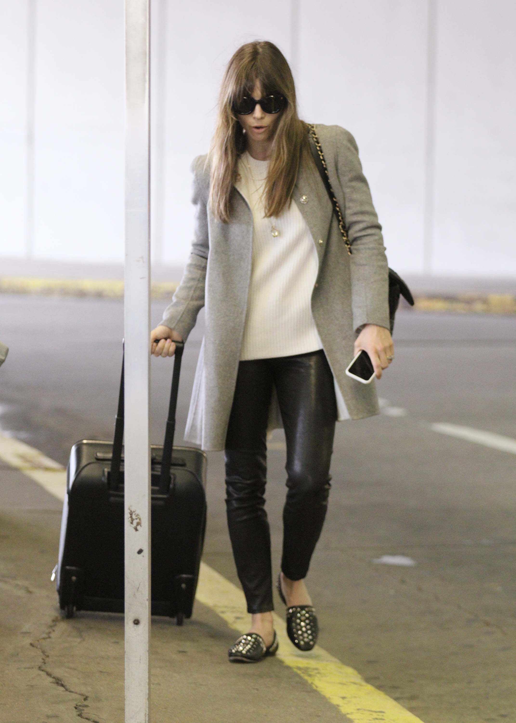 Jessica Biel arrives at JFK airport