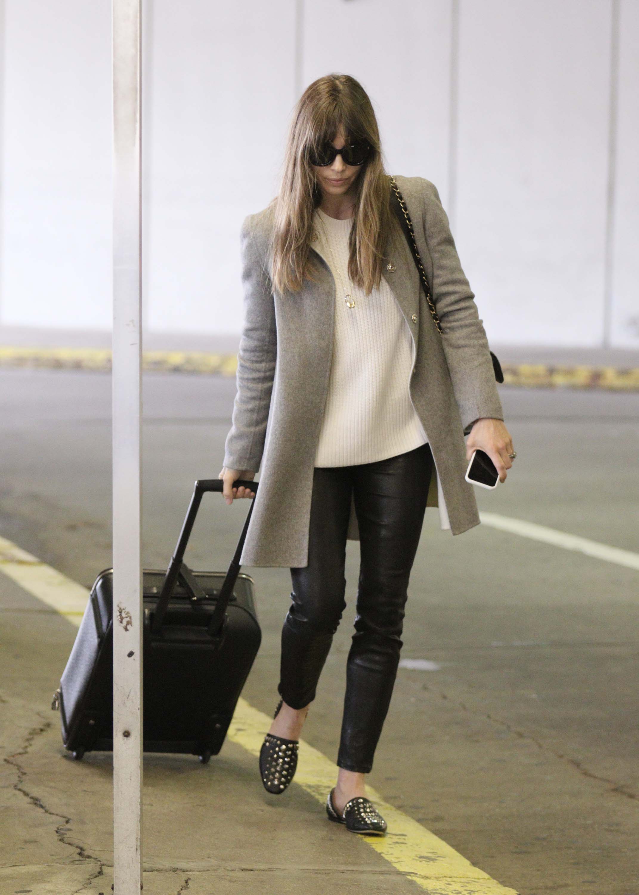 Jessica Biel arrives at JFK airport