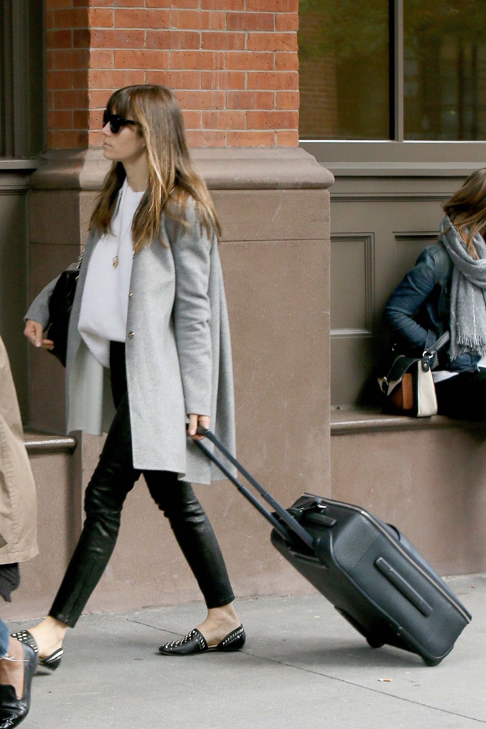 Jessica Biel arrives at JFK airport