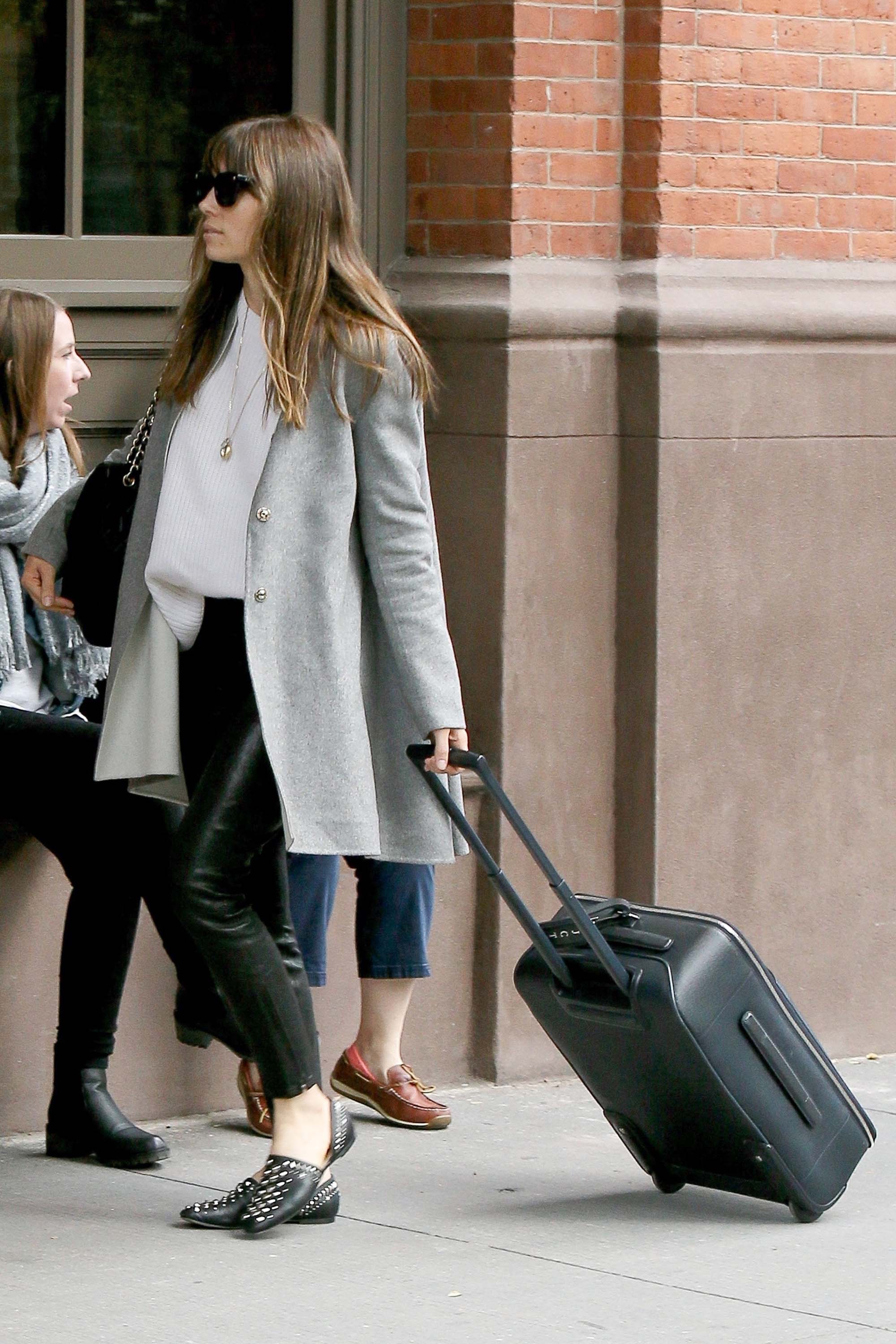 Jessica Biel arrives at JFK airport