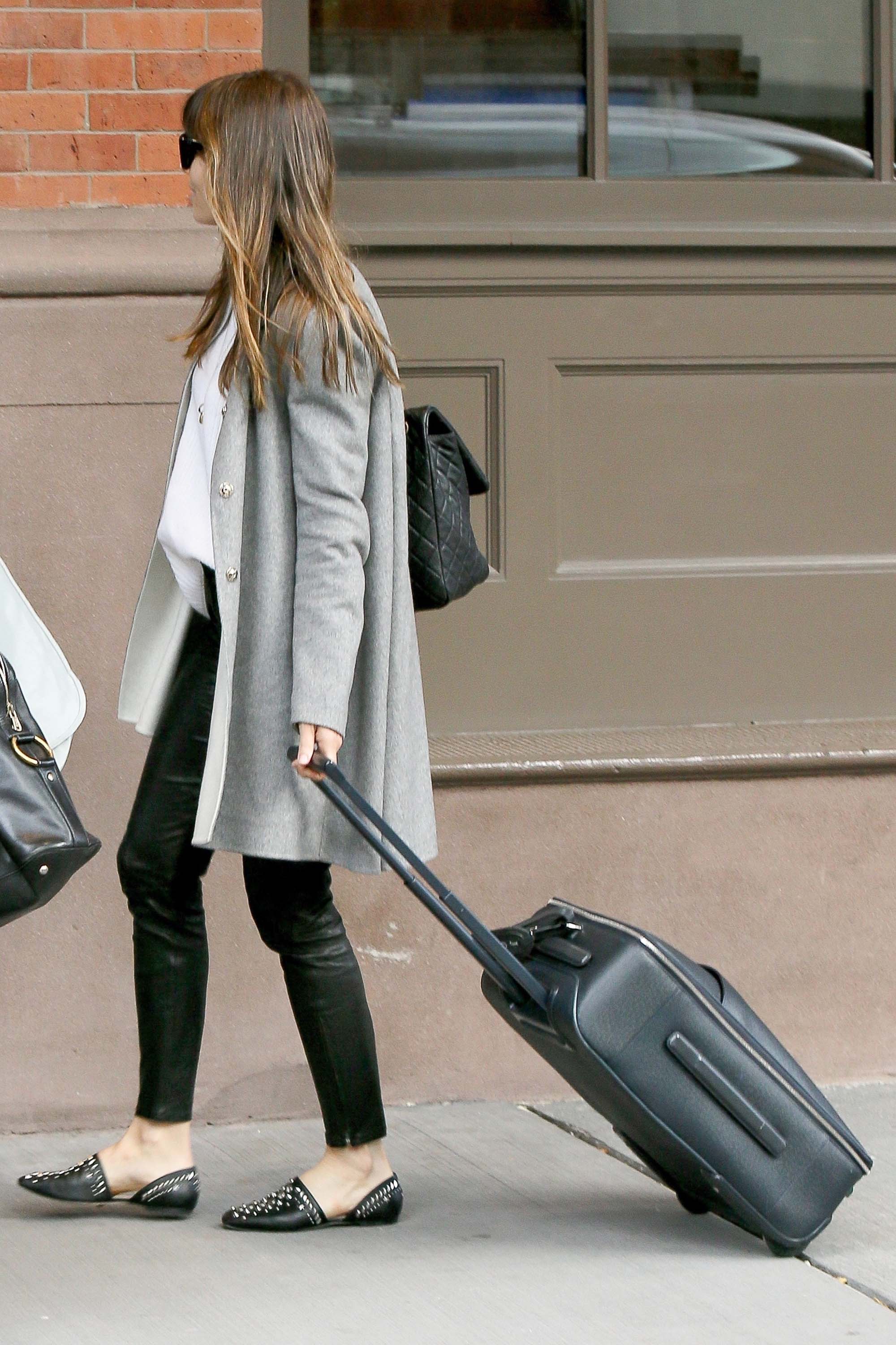 Jessica Biel arrives at JFK airport