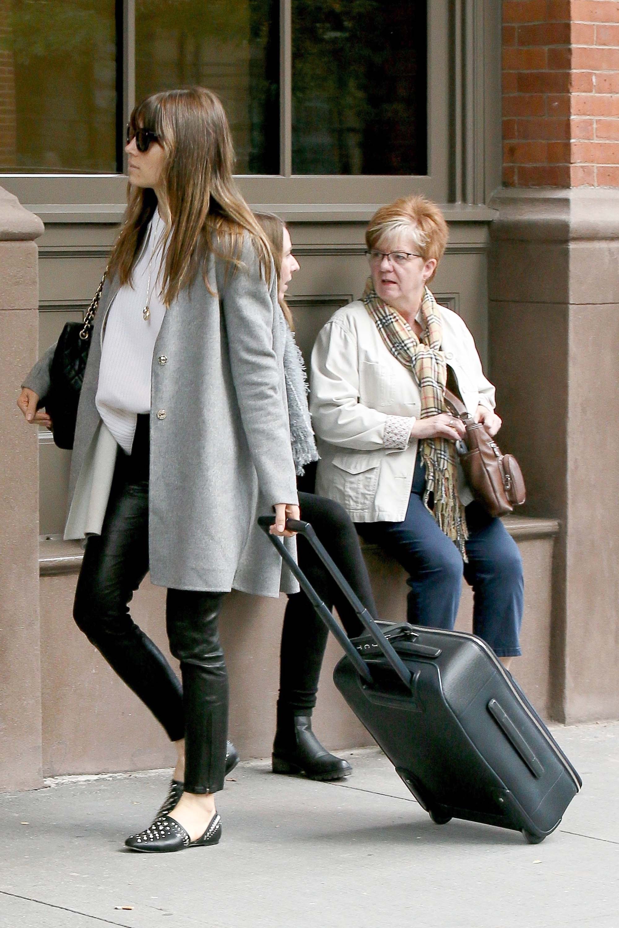 Jessica Biel arrives at JFK airport