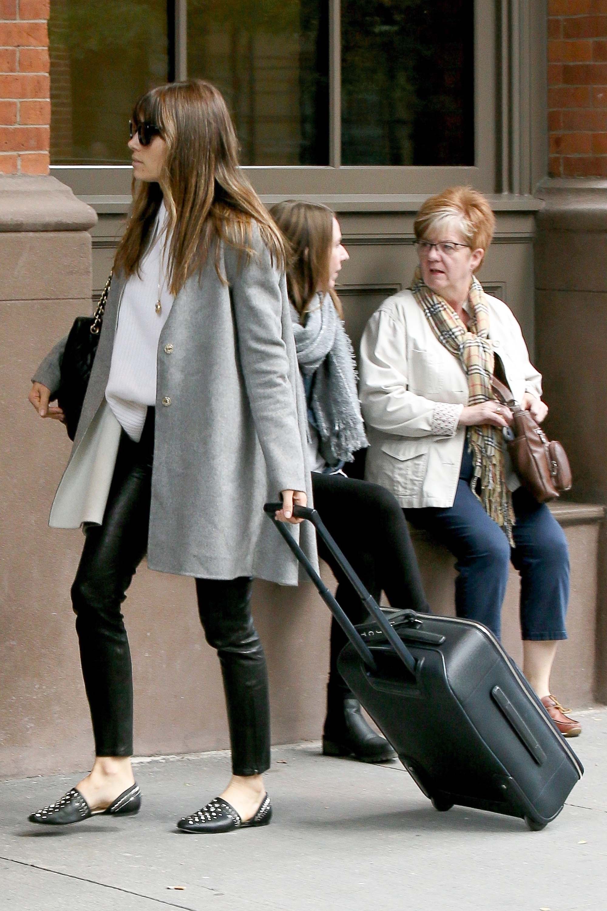 Jessica Biel arrives at JFK airport