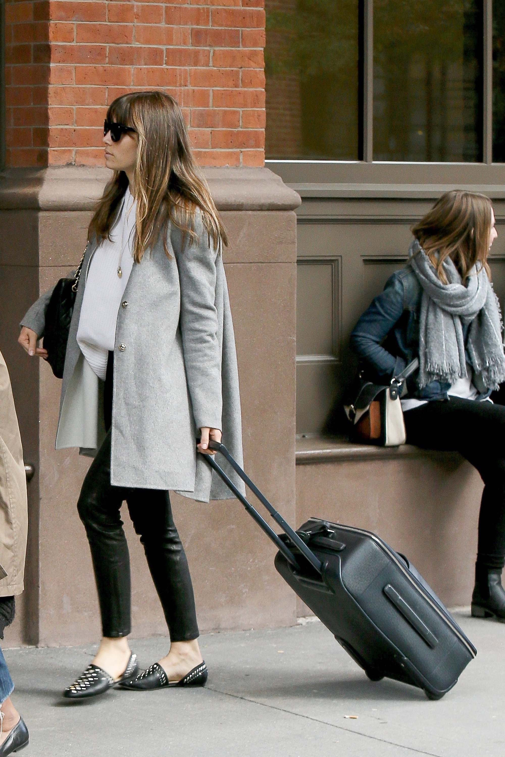 Jessica Biel arrives at JFK airport