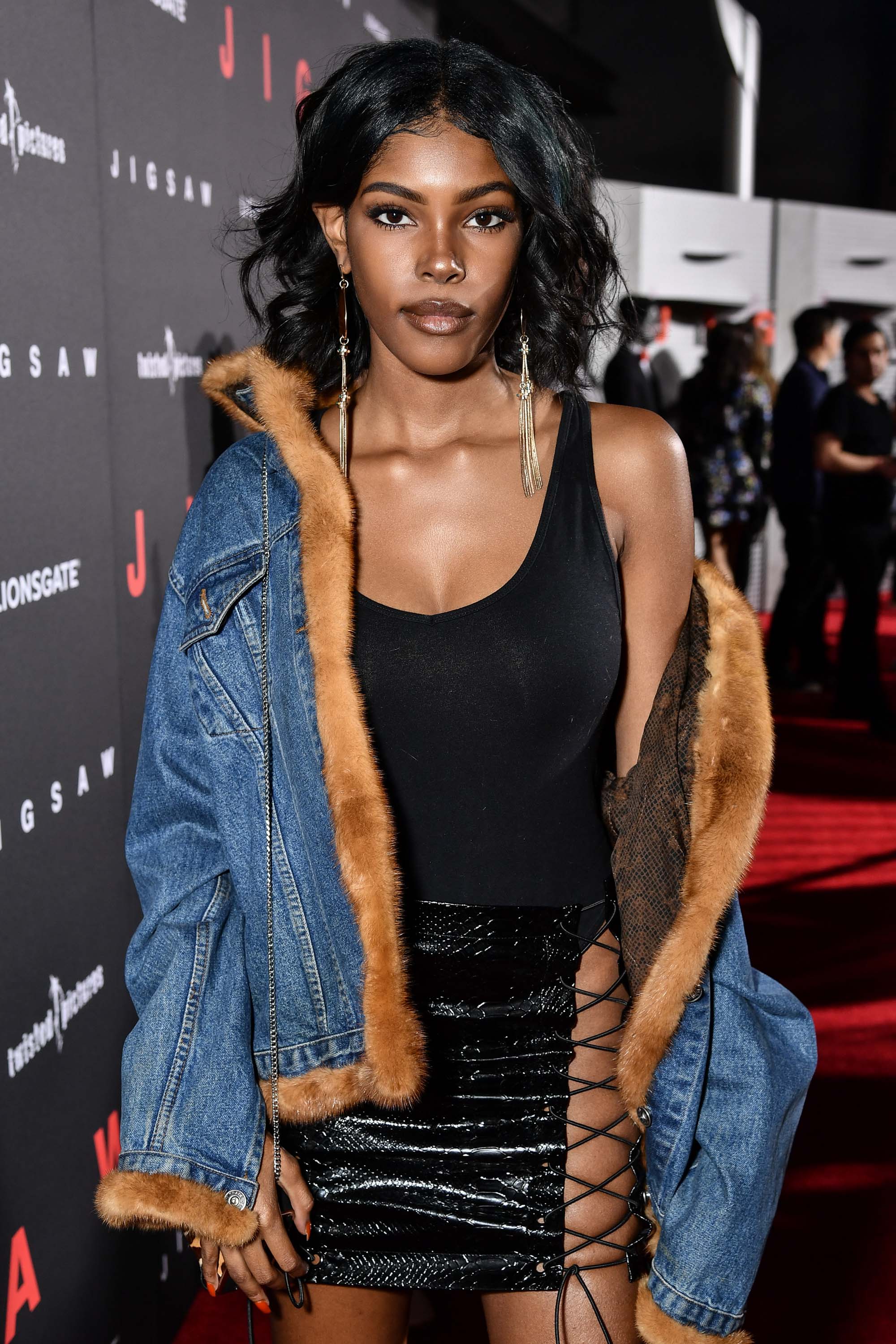 Diamond White attends Jigsaw film premiere