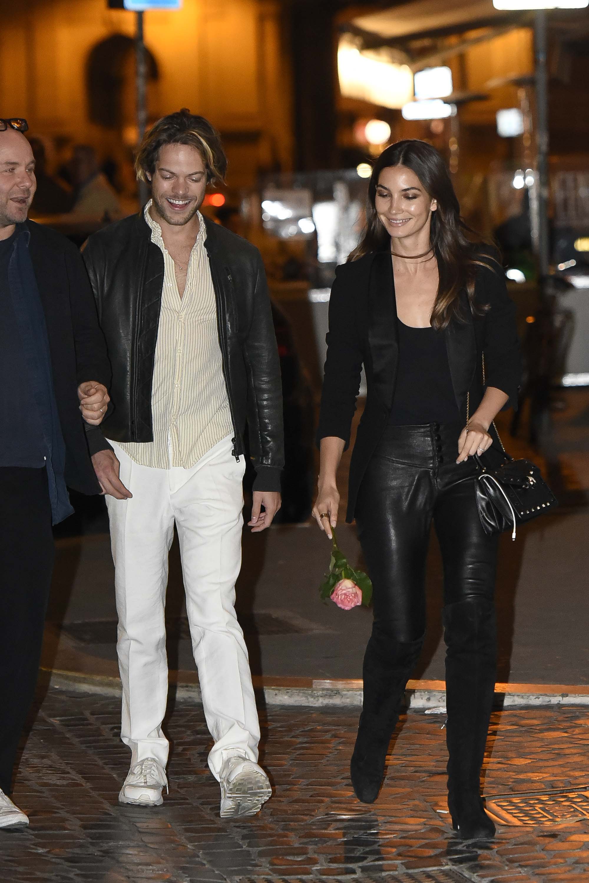 Lily Aldridge out in Rome