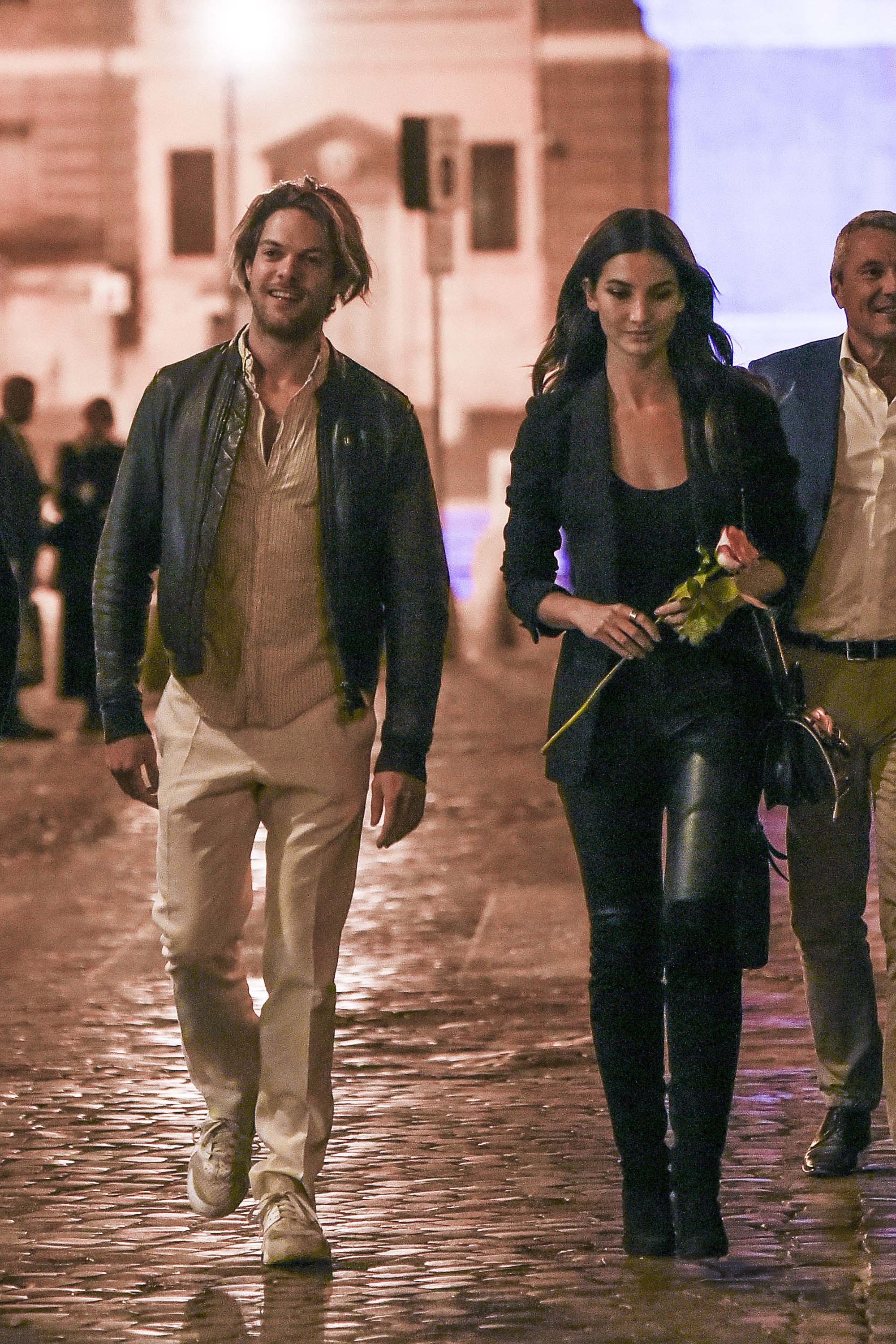 Lily Aldridge out in Rome