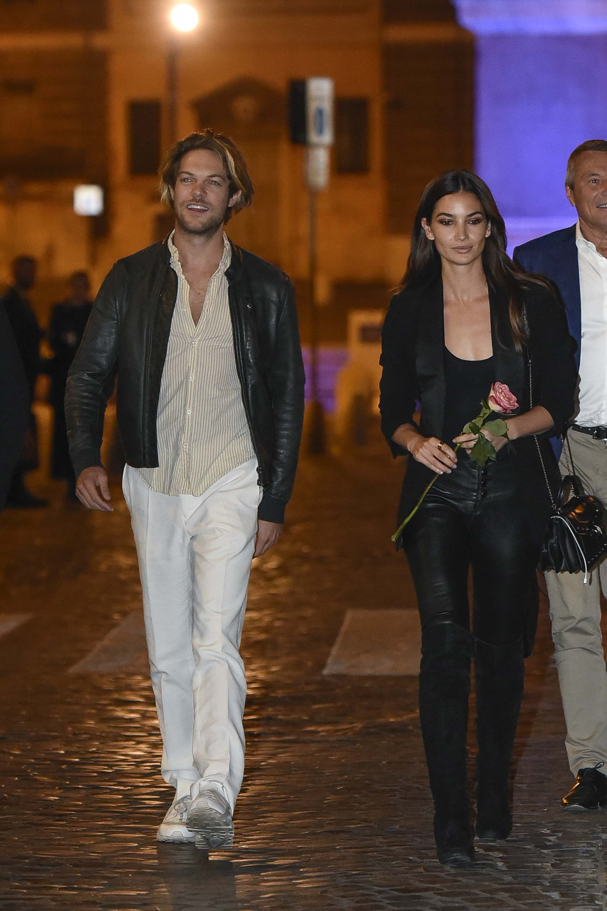 Lily Aldridge out in Rome