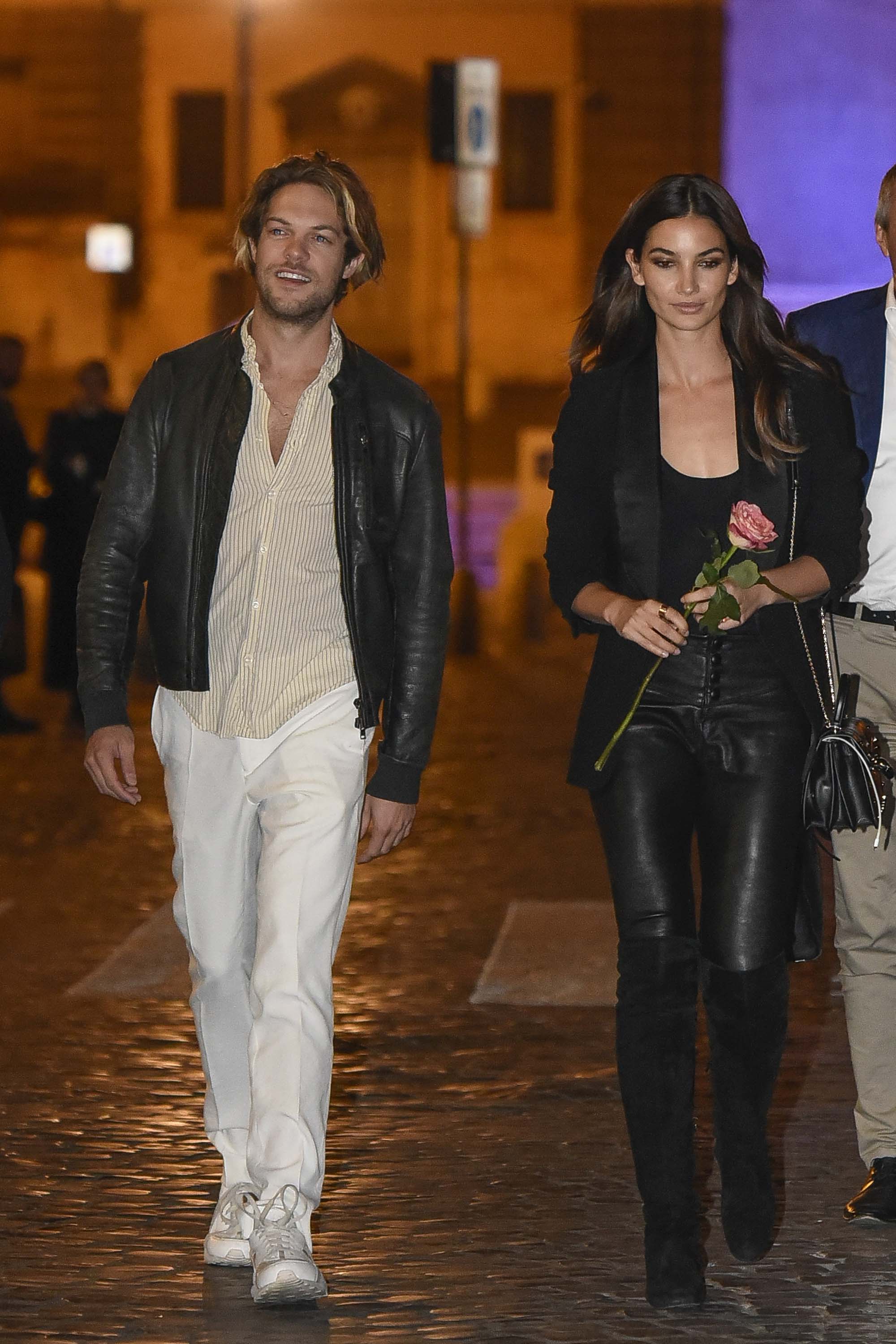 Lily Aldridge out in Rome