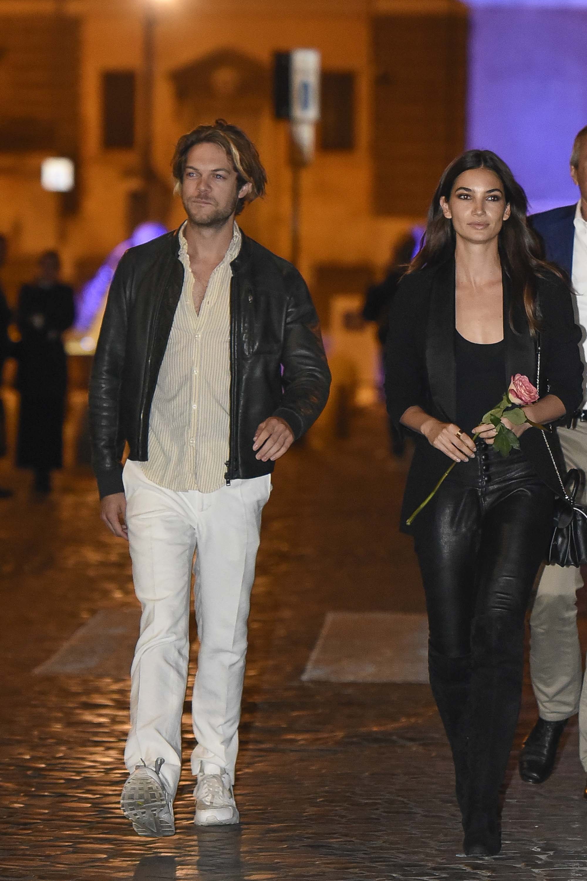 Lily Aldridge out in Rome