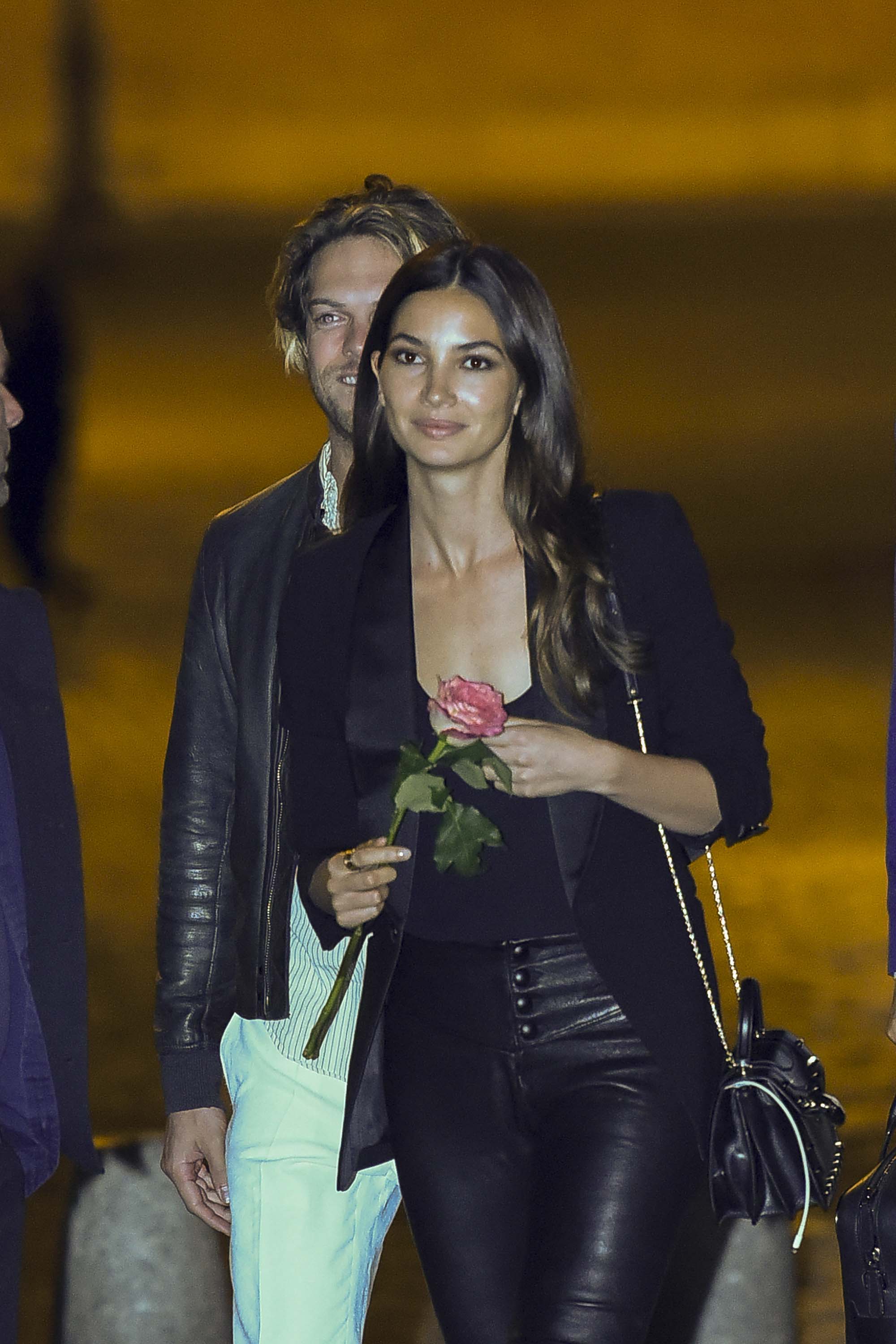 Lily Aldridge out in Rome