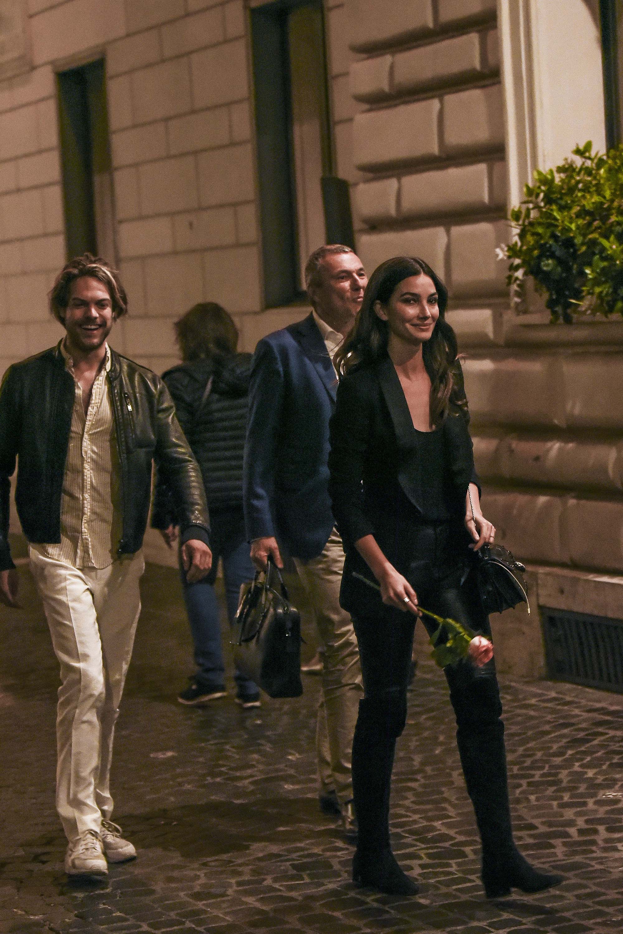 Lily Aldridge out in Rome