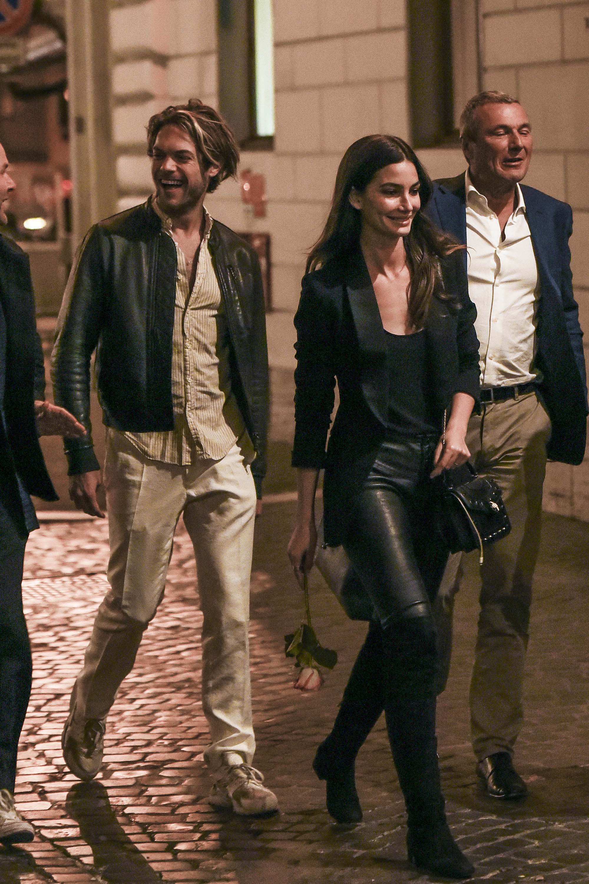 Lily Aldridge out in Rome