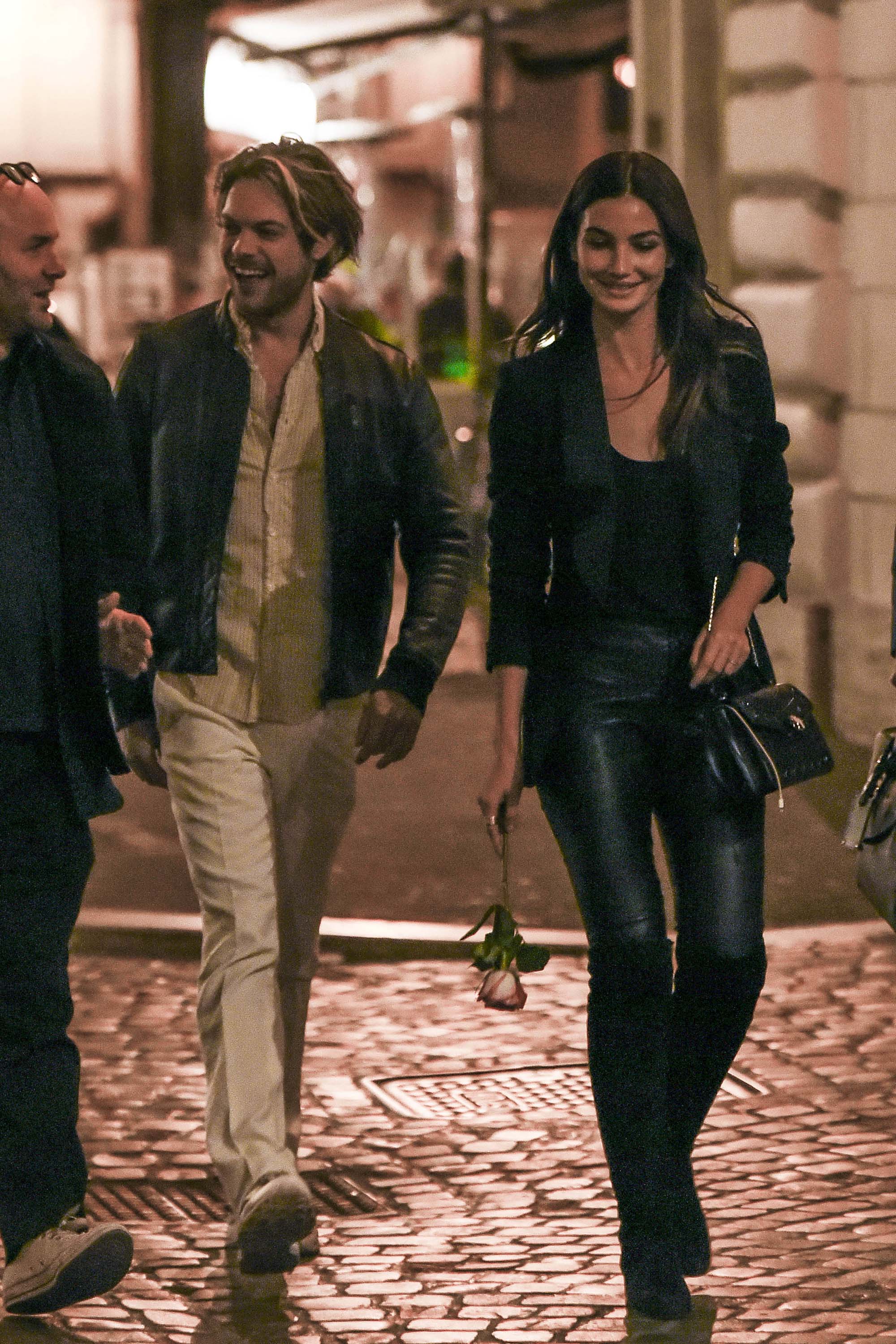 Lily Aldridge out in Rome