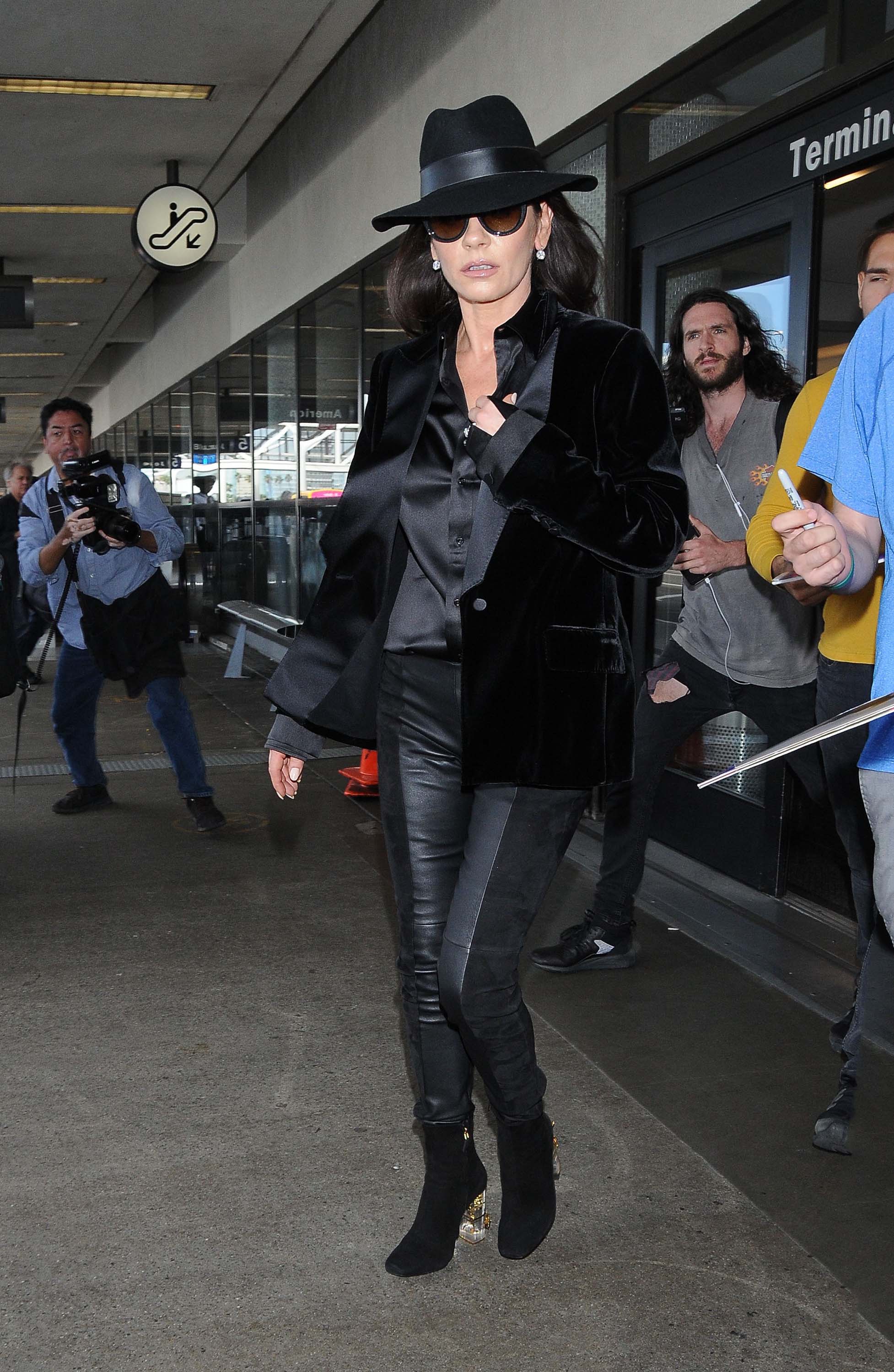 Catherine Zeta Jones at LAX