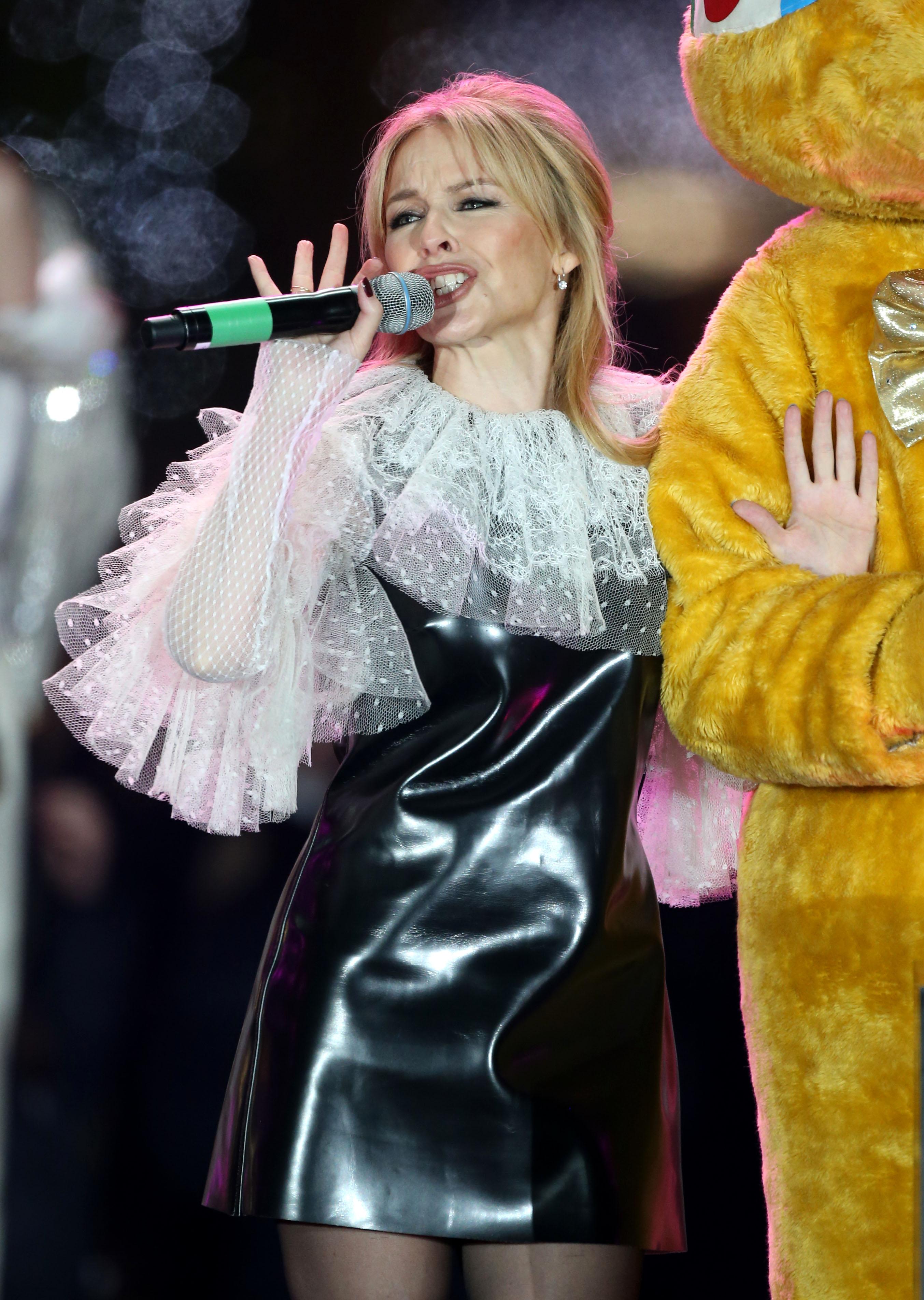 Kylie Minogue attends Covent Garden Christmas Switch On