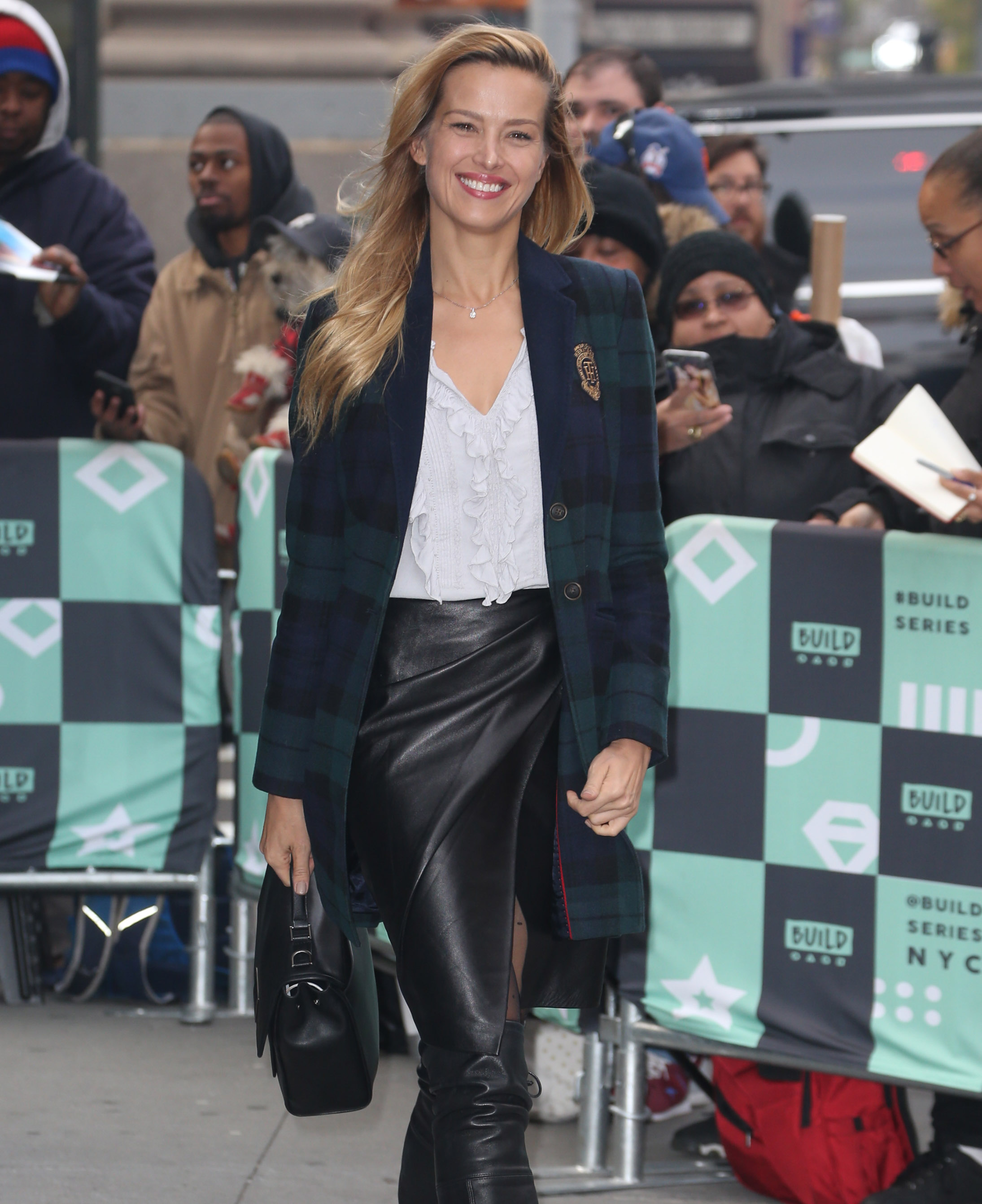 Petra Nemcova arrives at AOL build Show