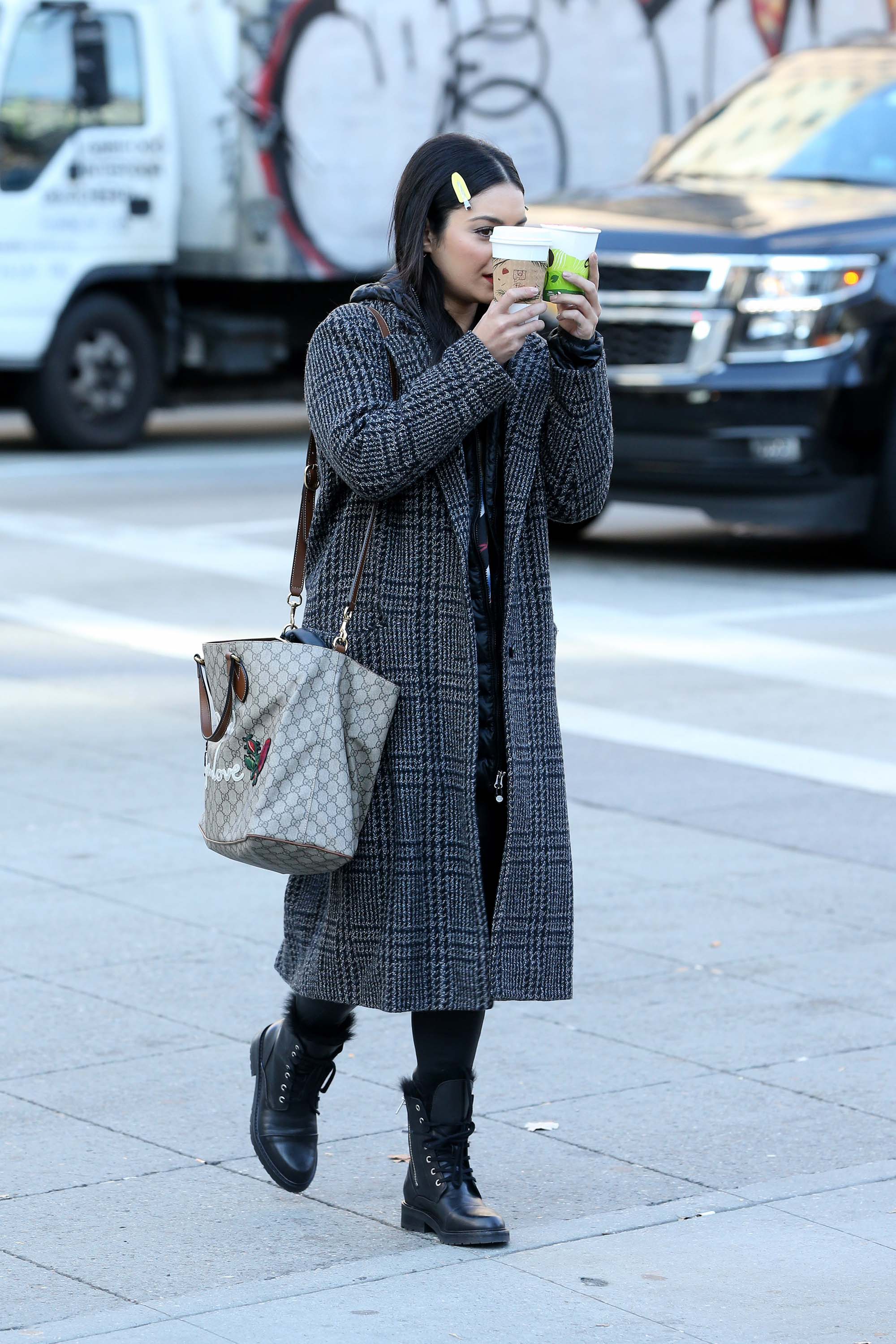 Vanessa Hudgens on the set of ‘Second Act’
