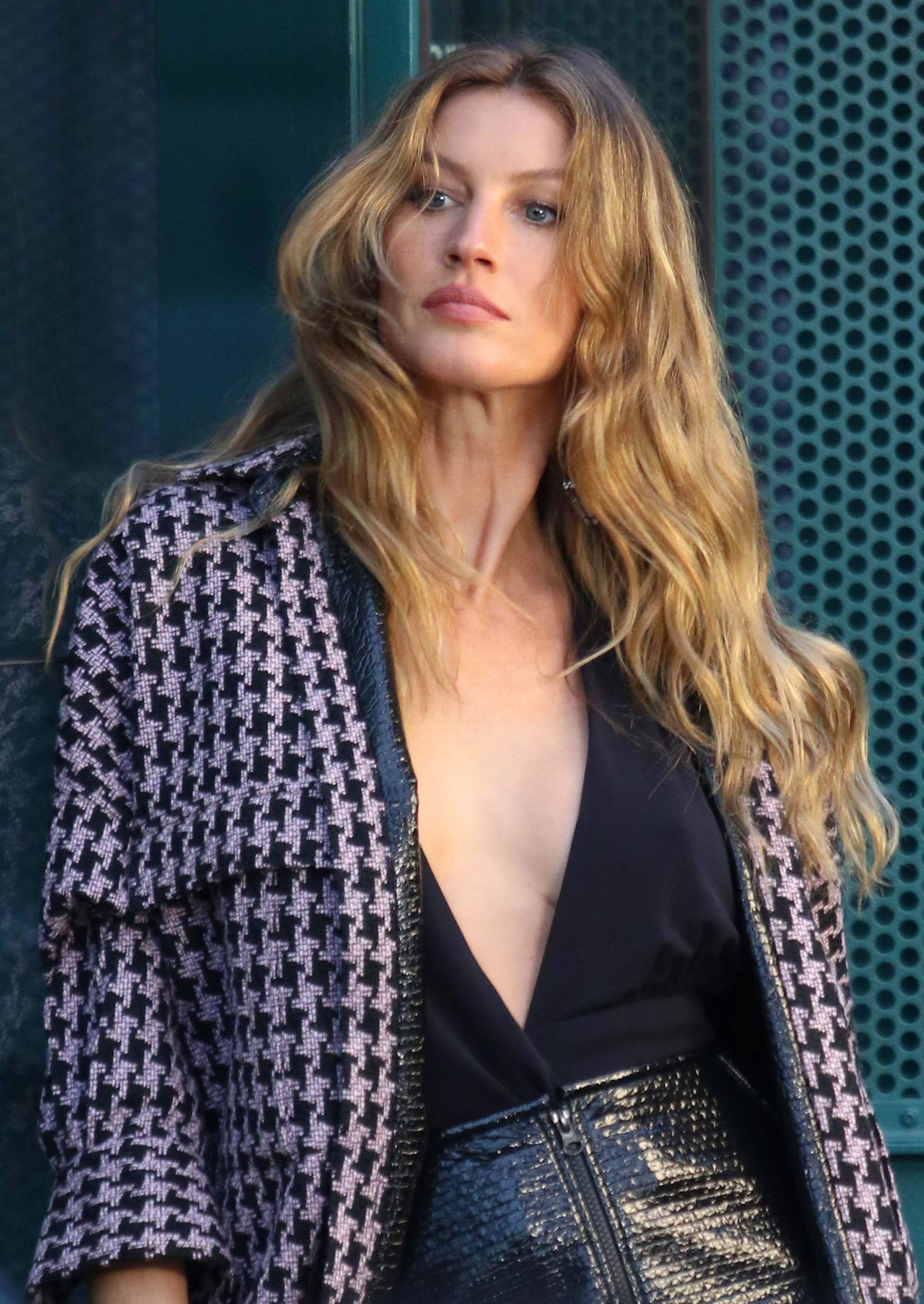 Gisele Bundchen on set of a photoshoot