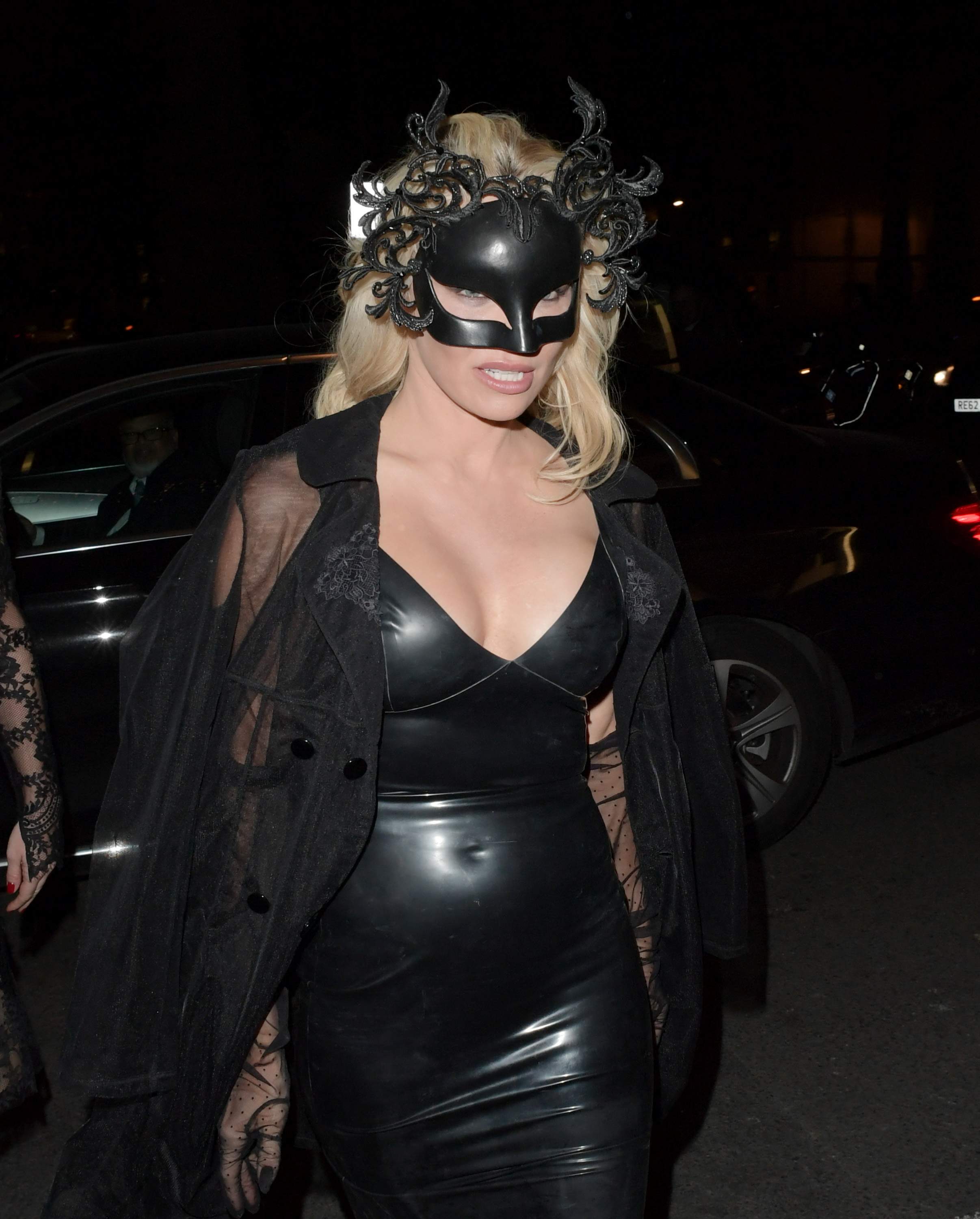 Pamela Anderson seen arrives at Mortons Private Members Club