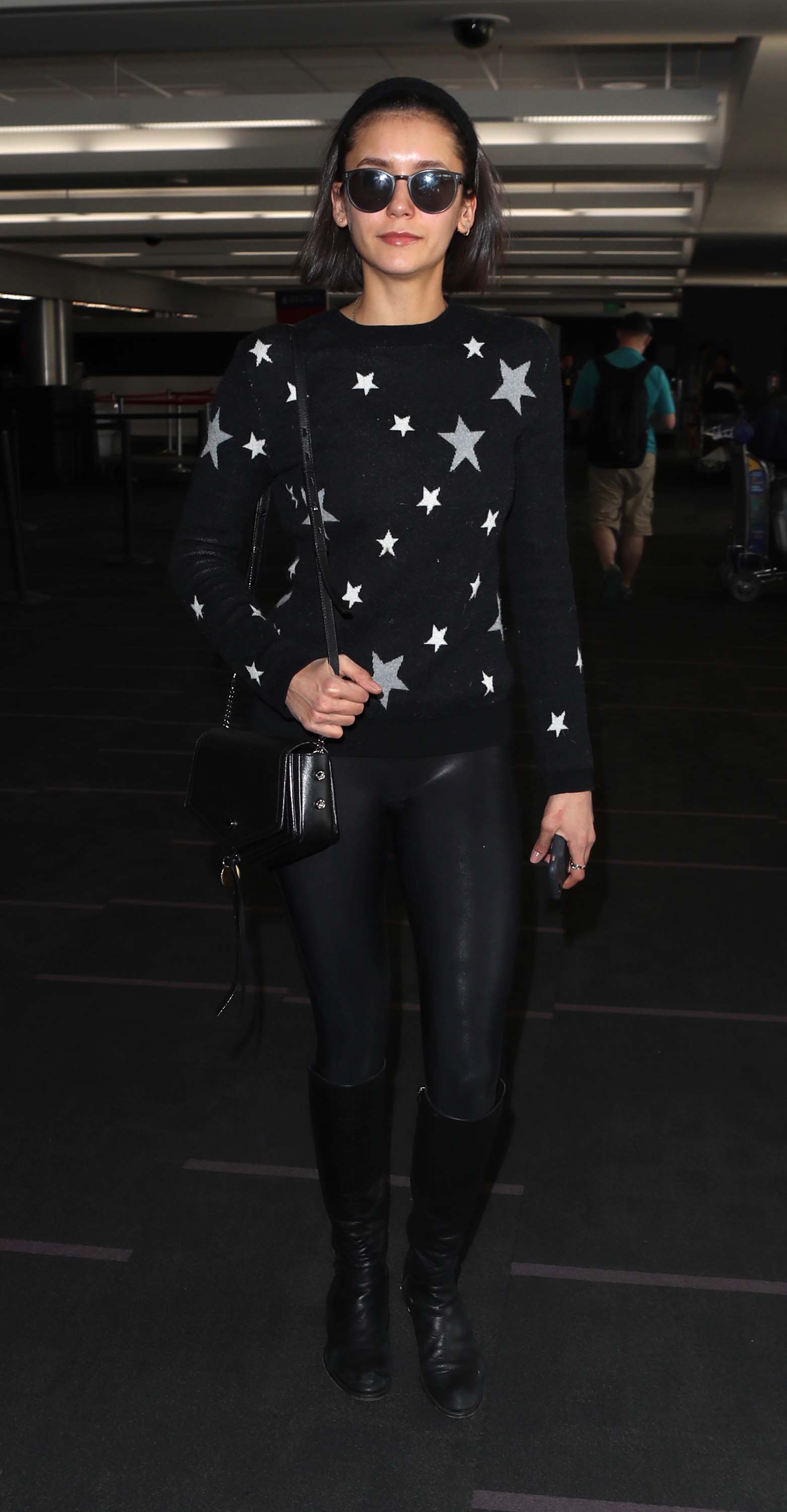 Nina Dobrev departs LAX