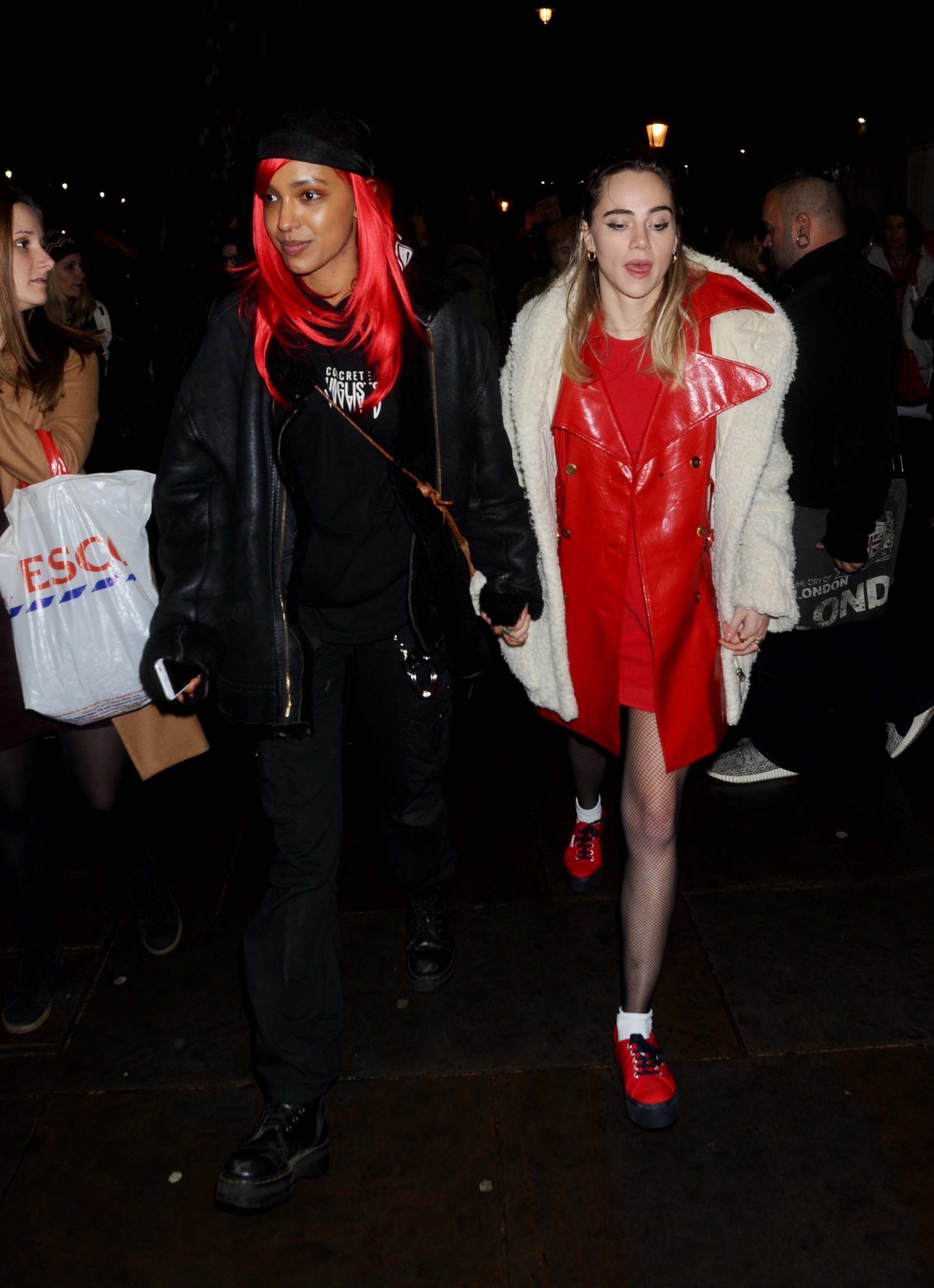 Suki Waterhouse attends #FreePeriods Protest