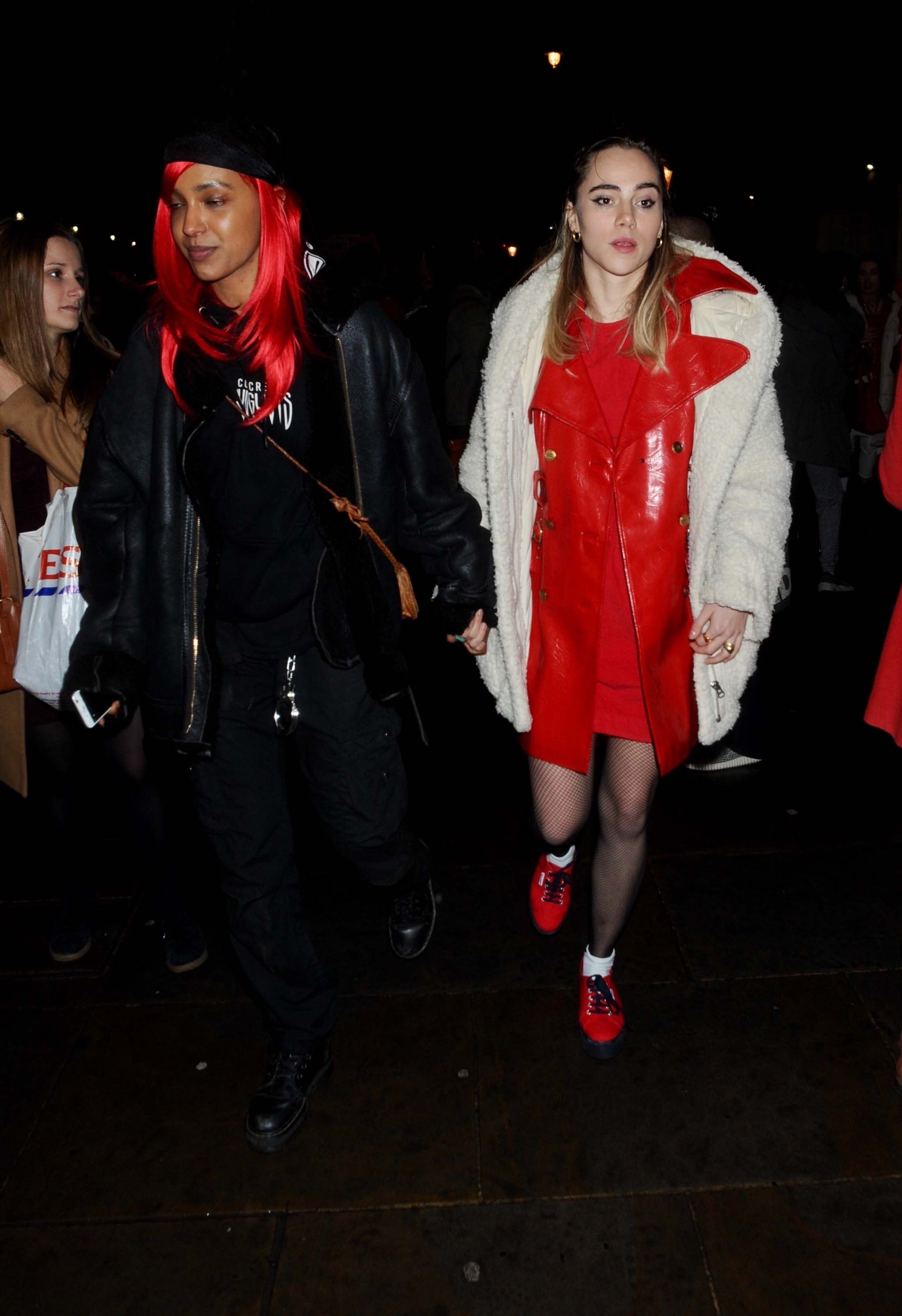 Suki Waterhouse attends #FreePeriods Protest