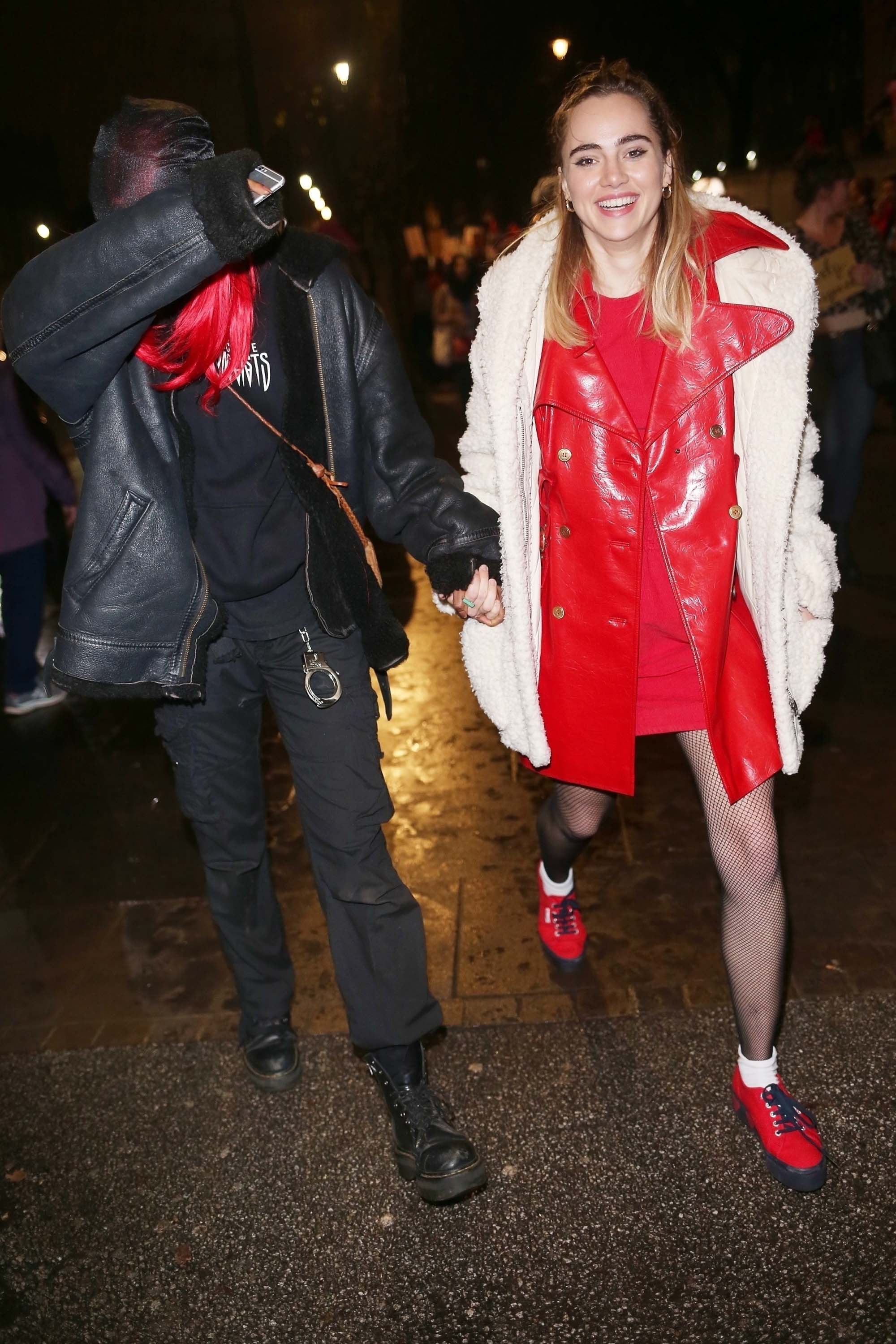 Suki Waterhouse attends #FreePeriods Protest