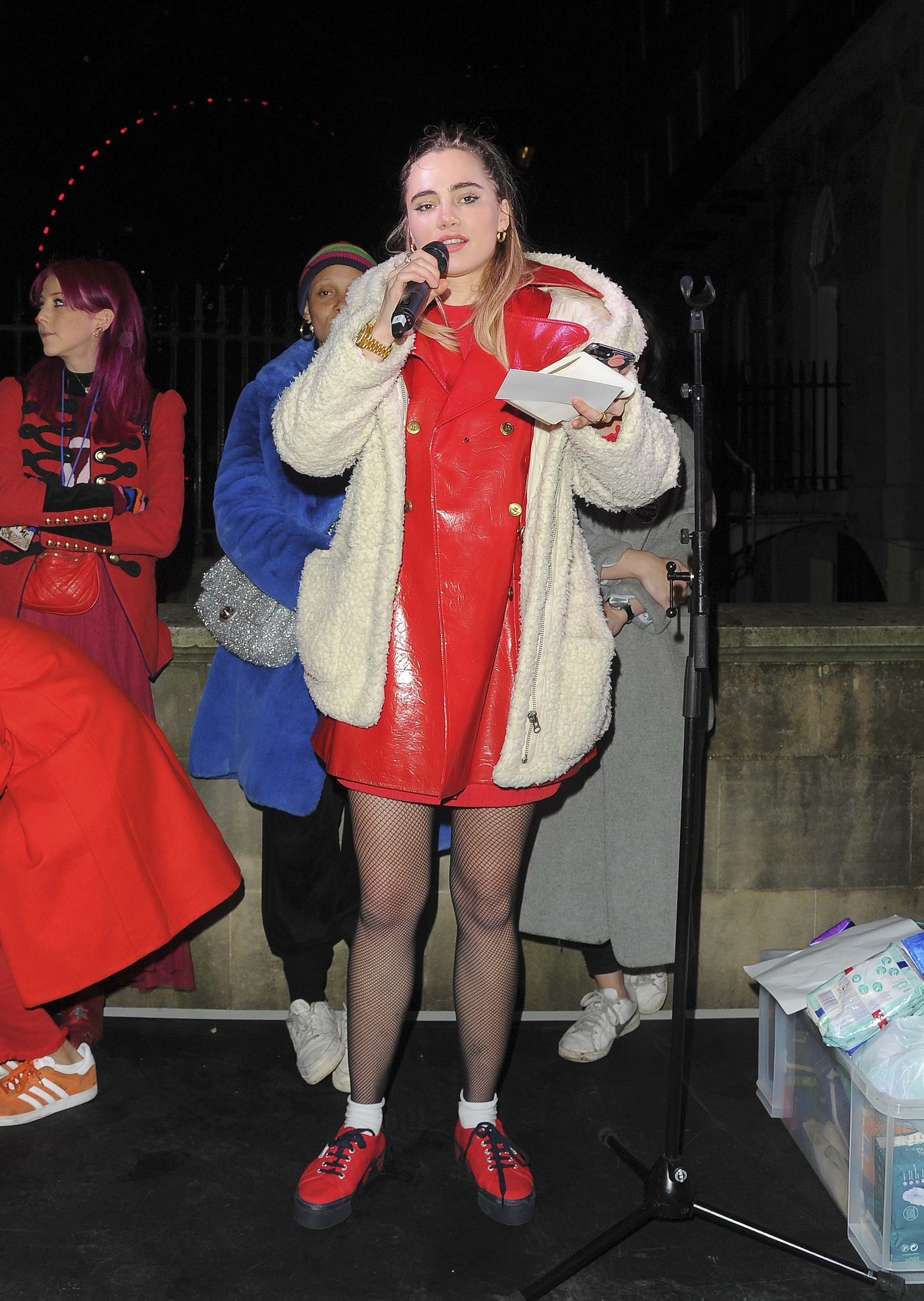 Suki Waterhouse attends #FreePeriods Protest