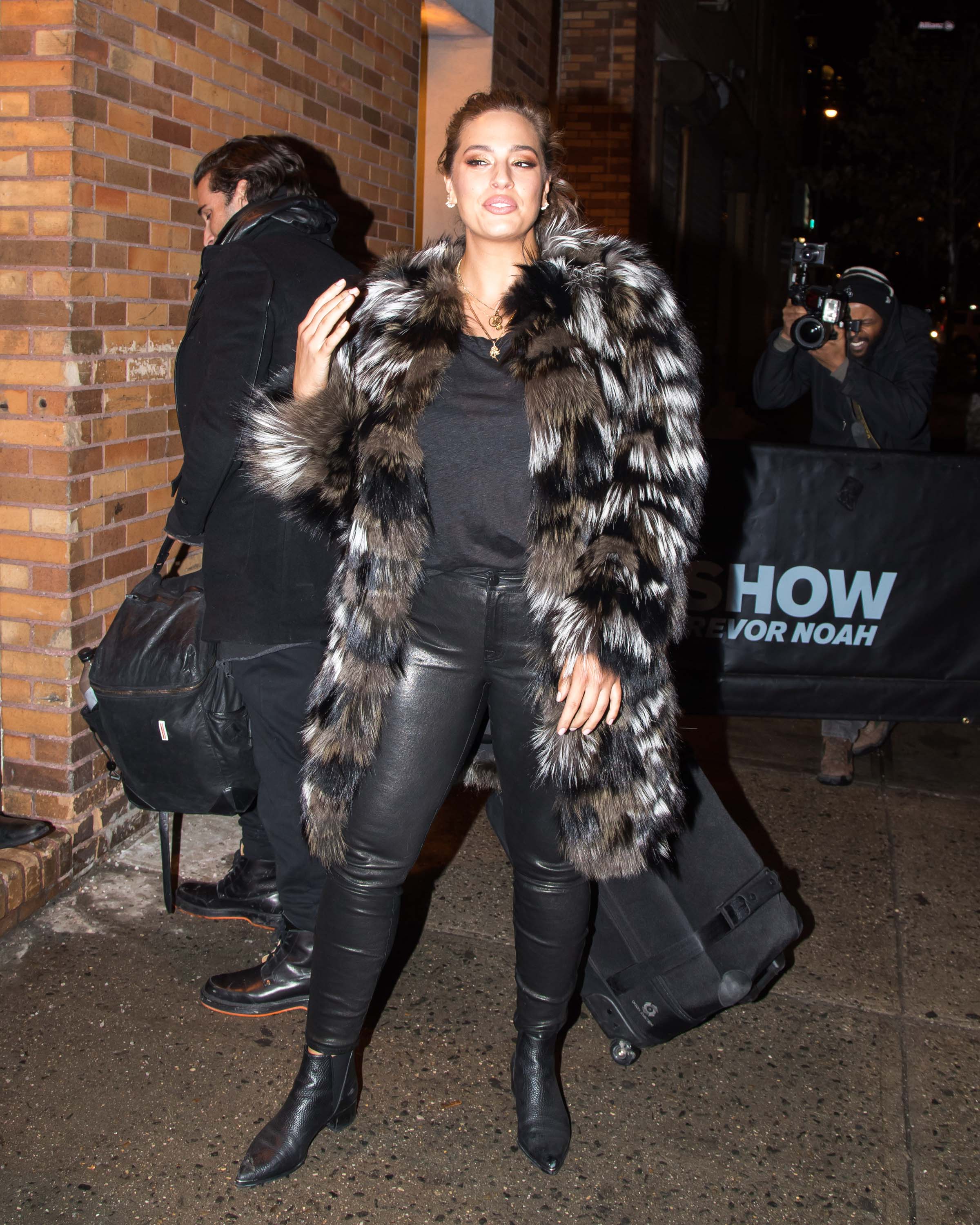 Ashley Graham is seen arriving at The Daily Show with Trevor Noah