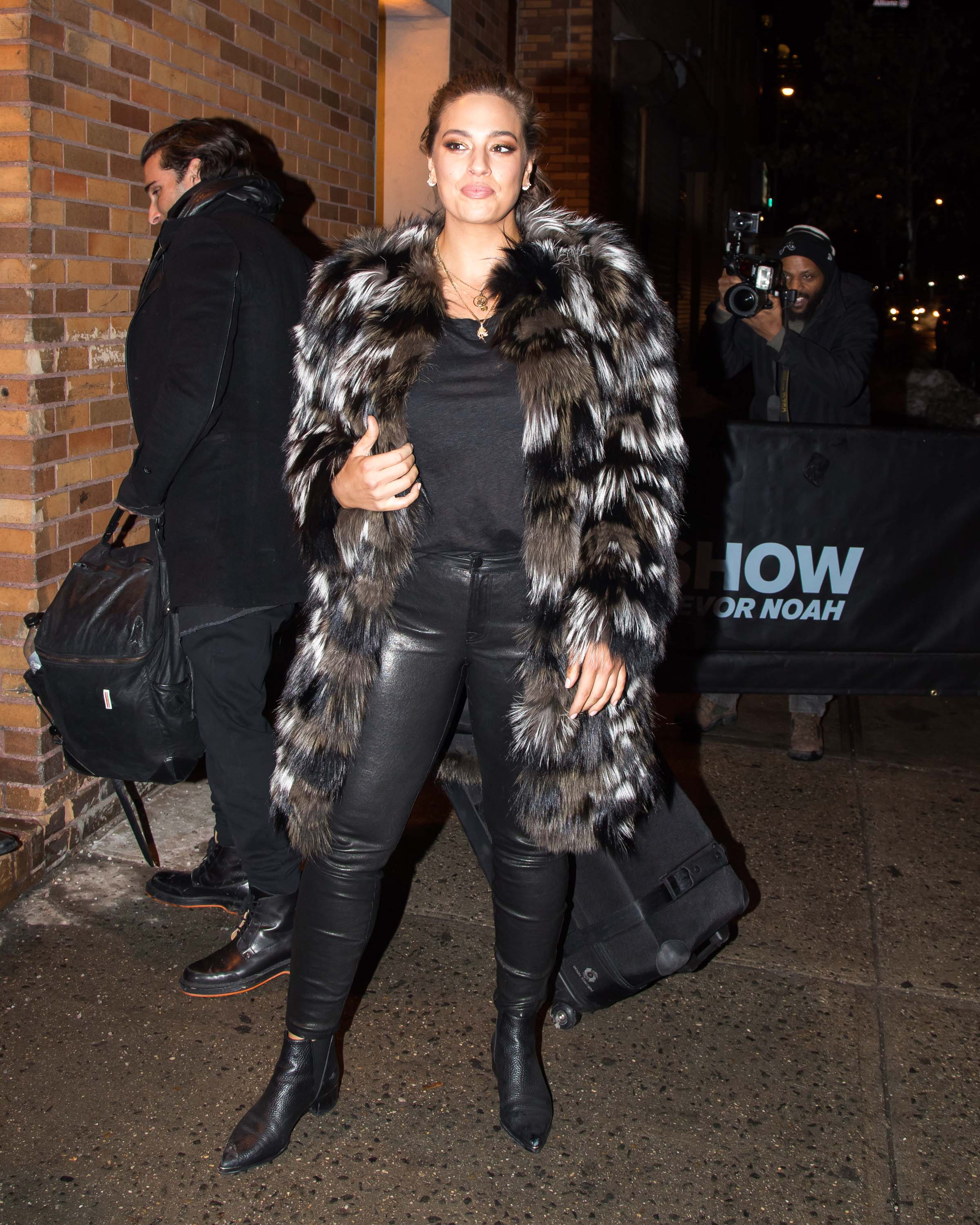 Ashley Graham is seen arriving at The Daily Show with Trevor Noah