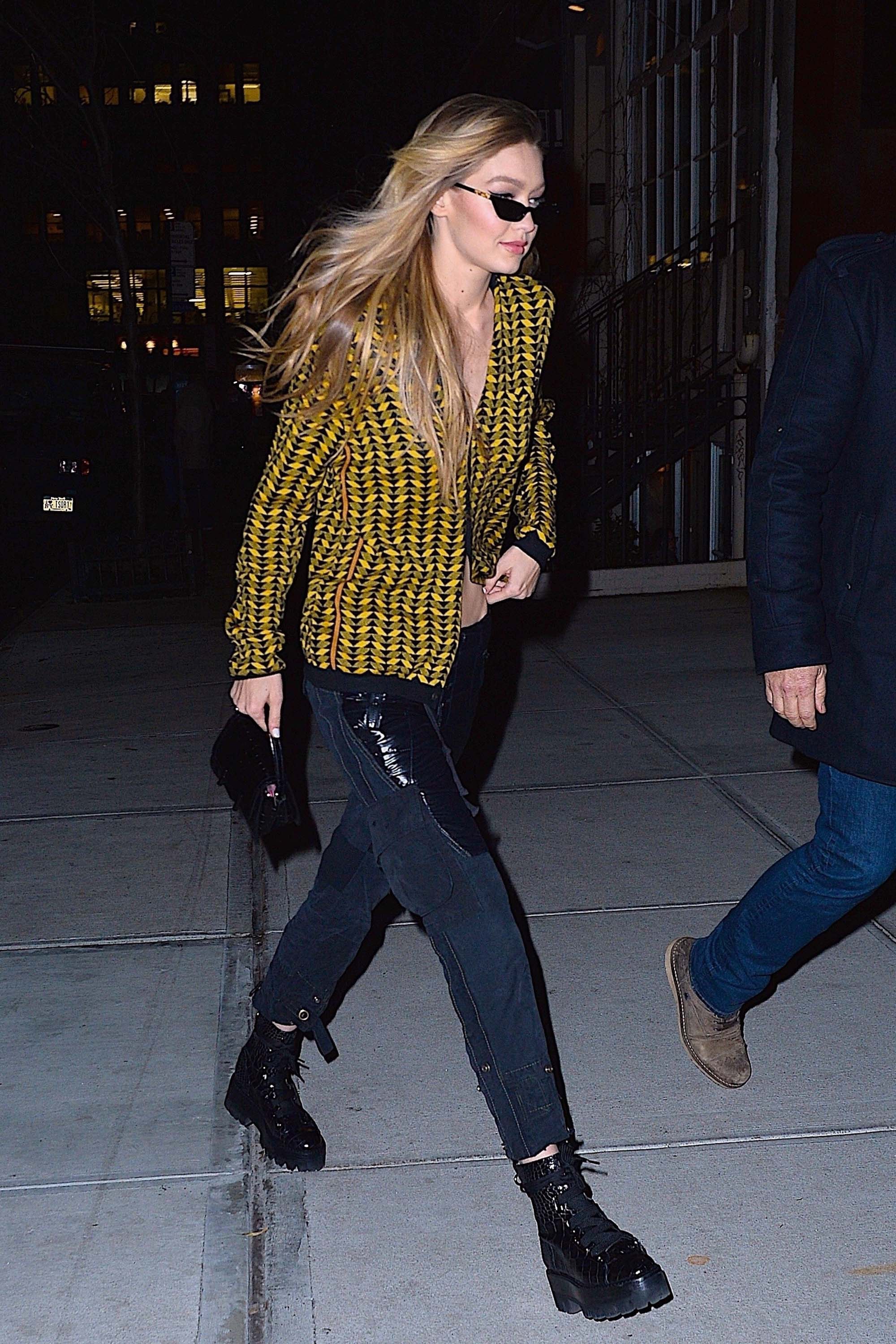 Gigi Hadid at her apartment in NYC