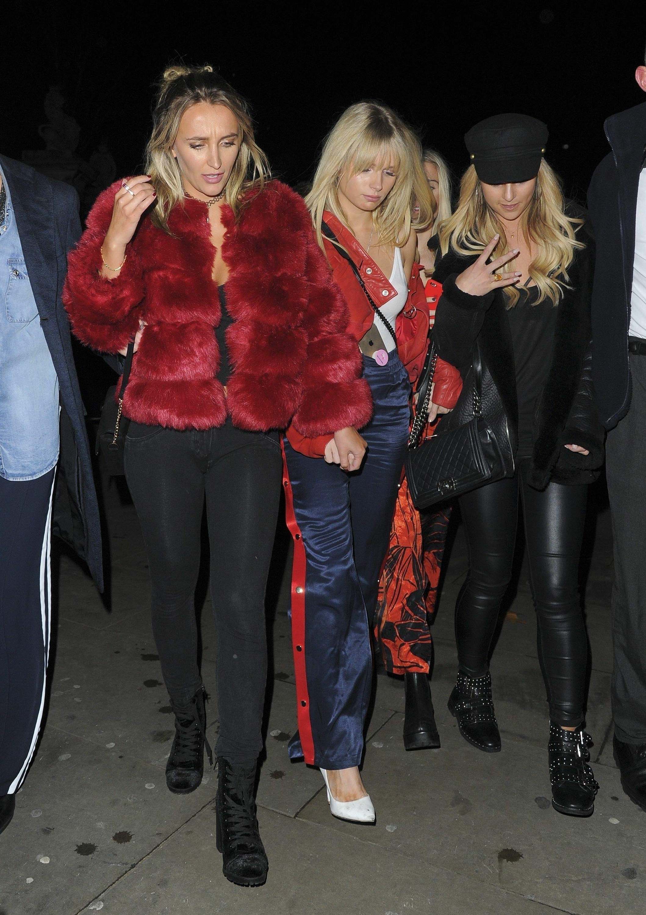 Lottie Moss leaving Mahiki nightclub with Tiffany Watson