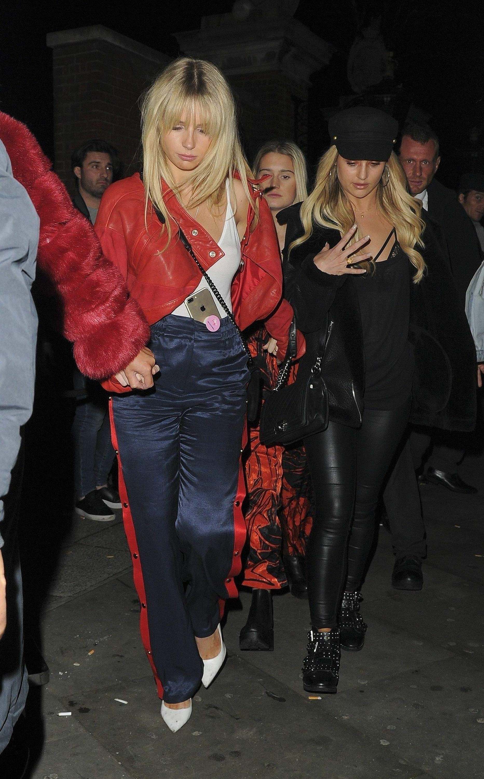 Lottie Moss leaving Mahiki nightclub with Tiffany Watson