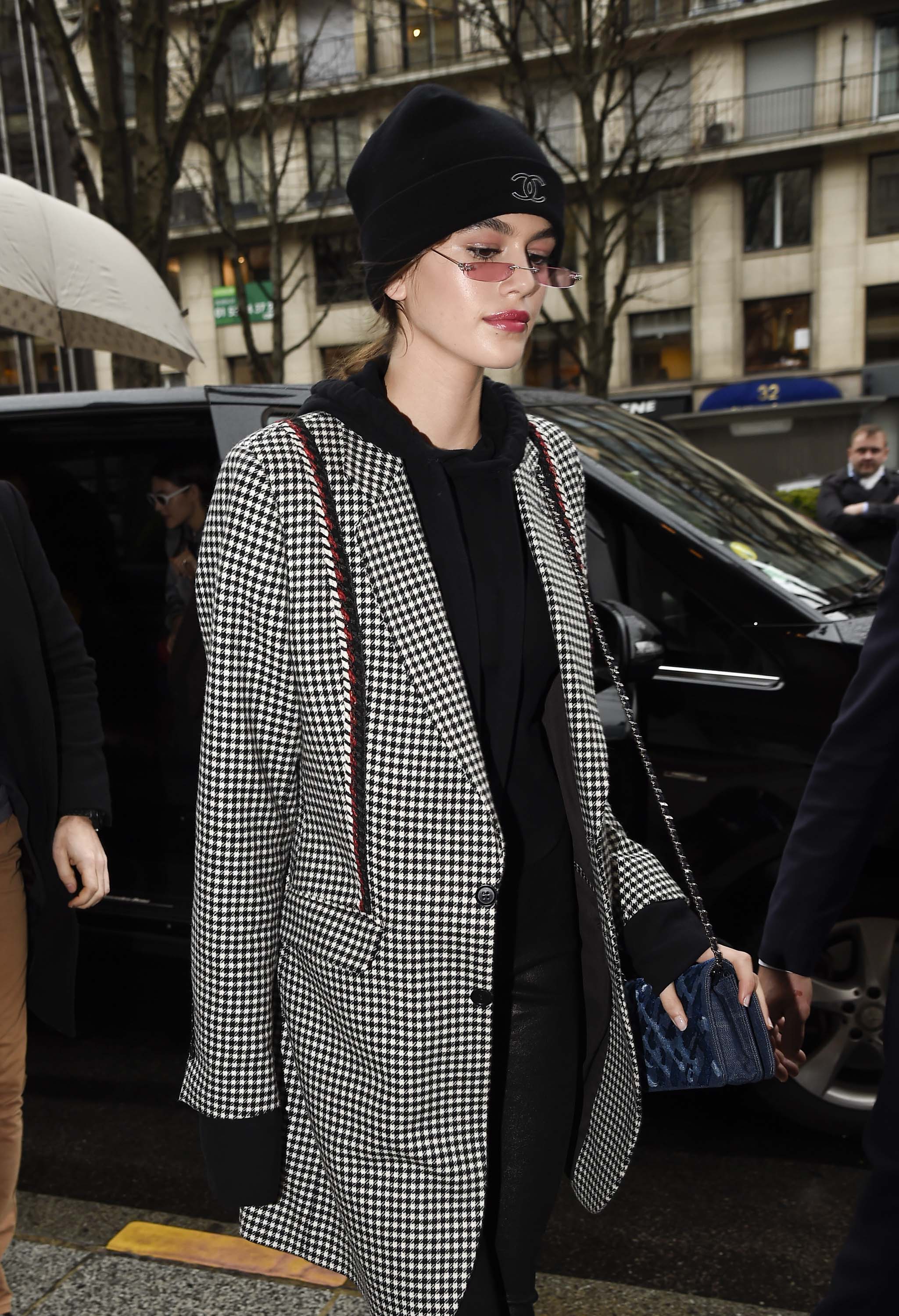 Kaia Gerber arrives at Georges V Hotel