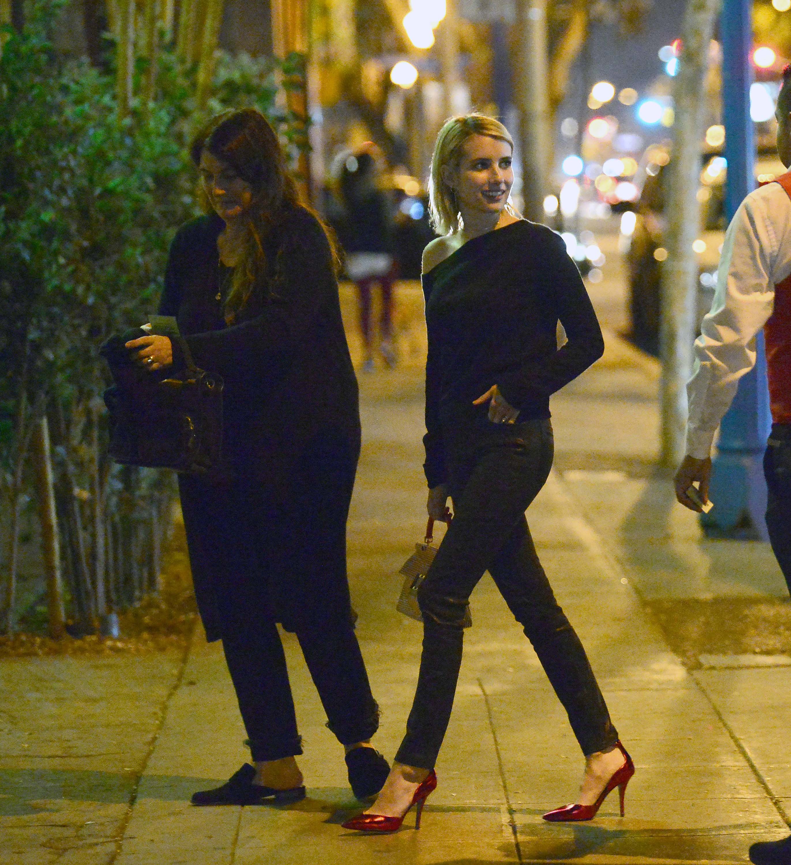 Emma Roberts heading out for girls night