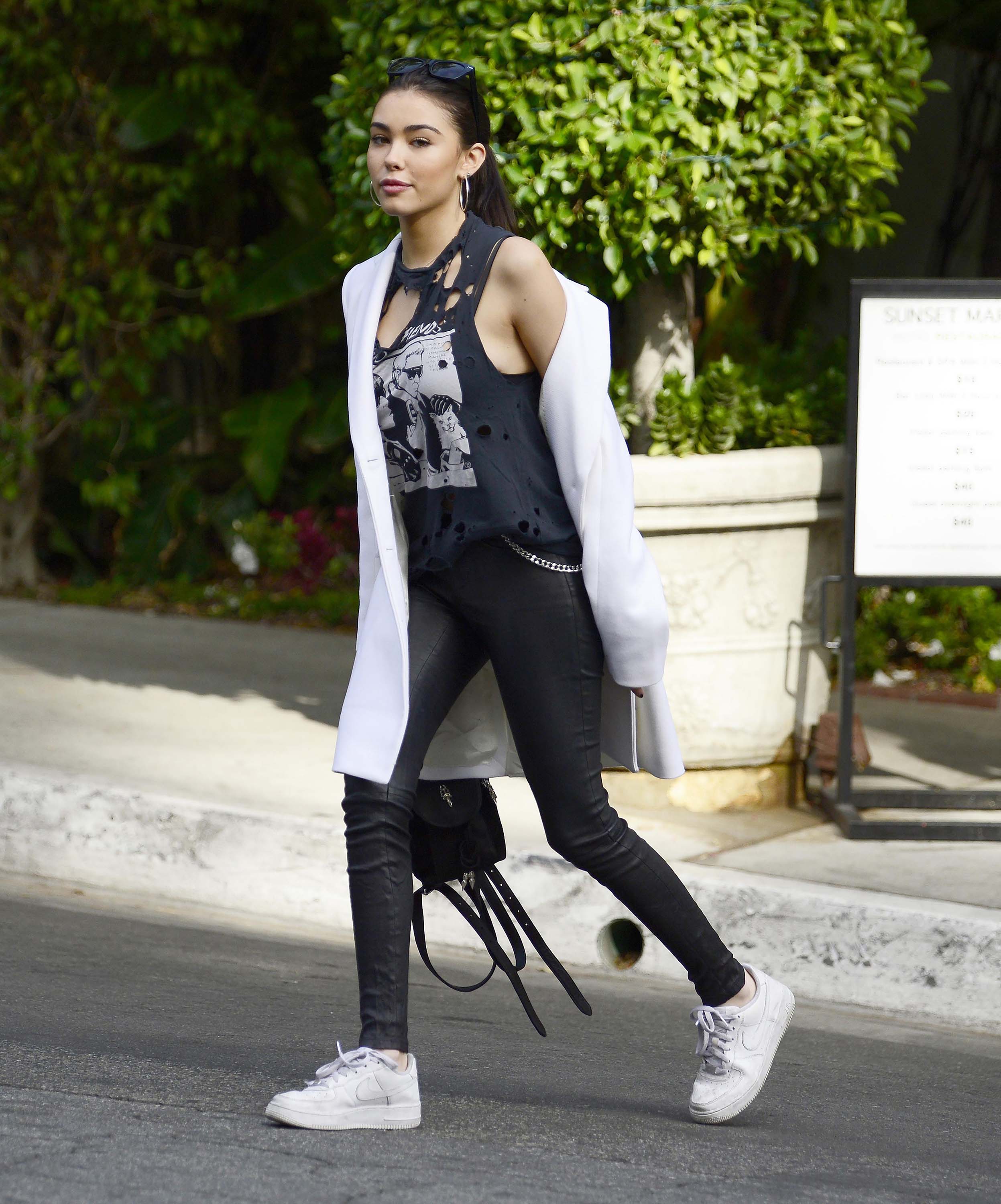 Madison Beer leaves the Sunset Marquis Hotel