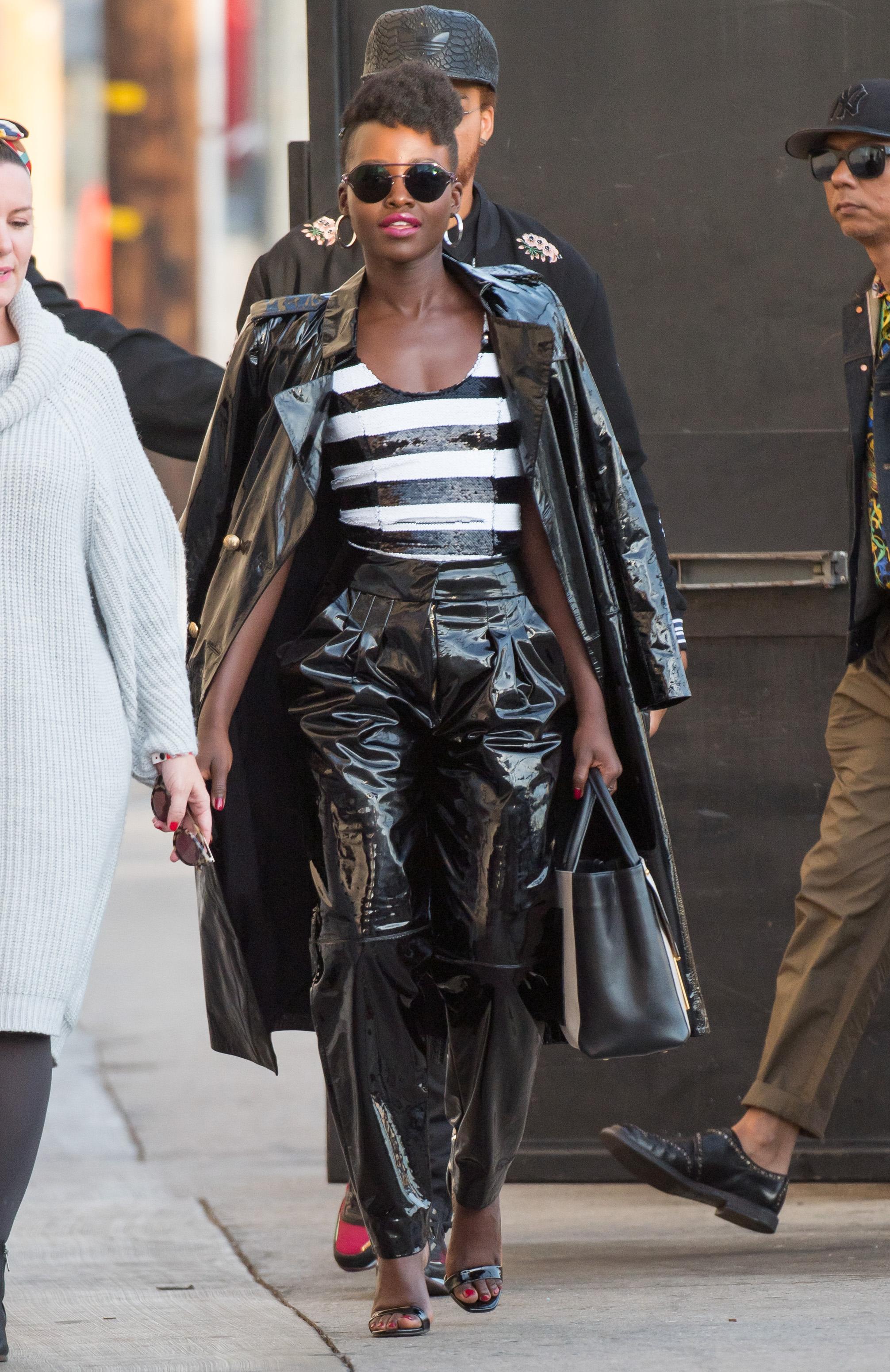 Lupita Nyong’o seen arriving at Jimmy Kimmel Live Studios