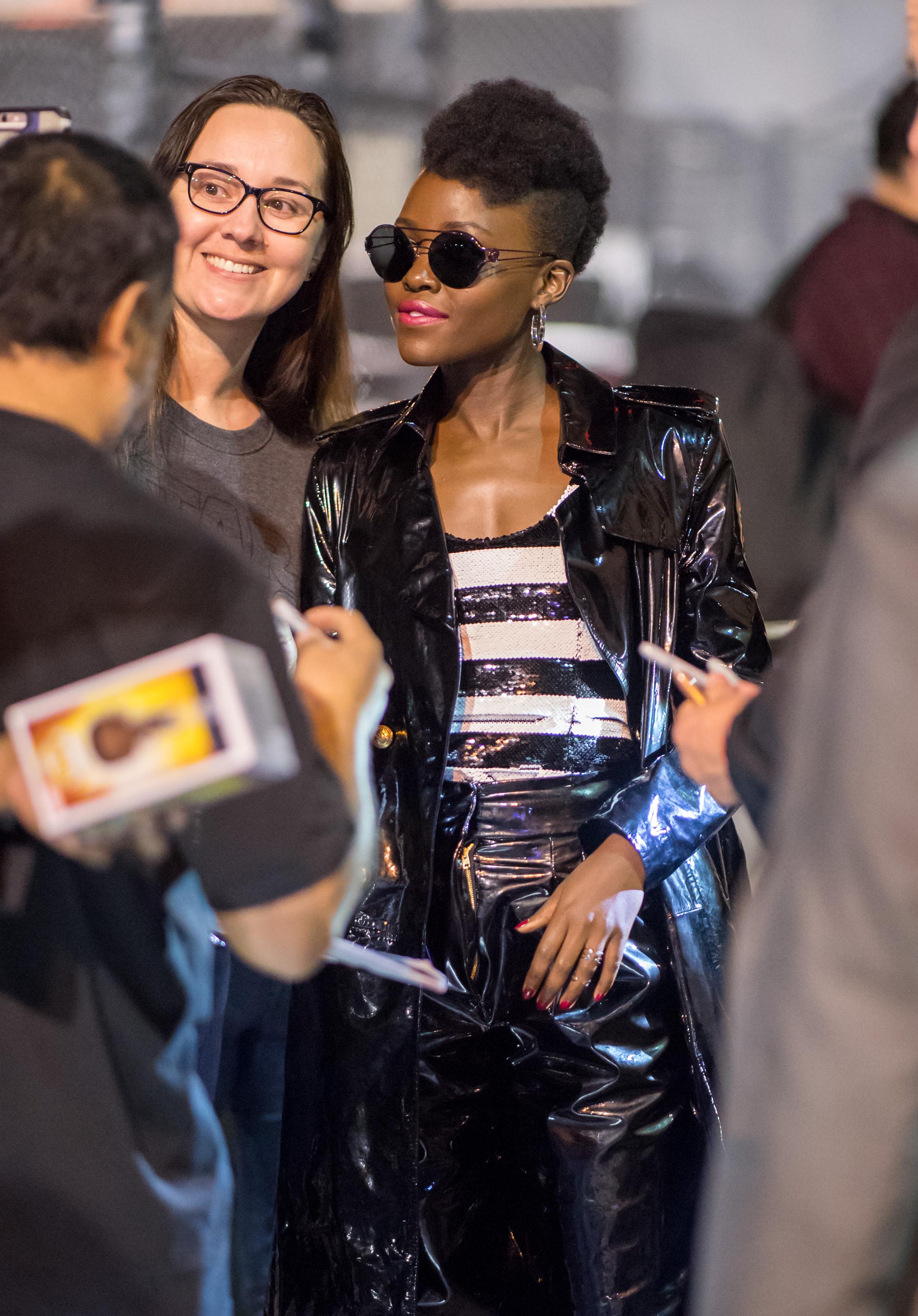 Lupita Nyong’o seen arriving at Jimmy Kimmel Live Studios