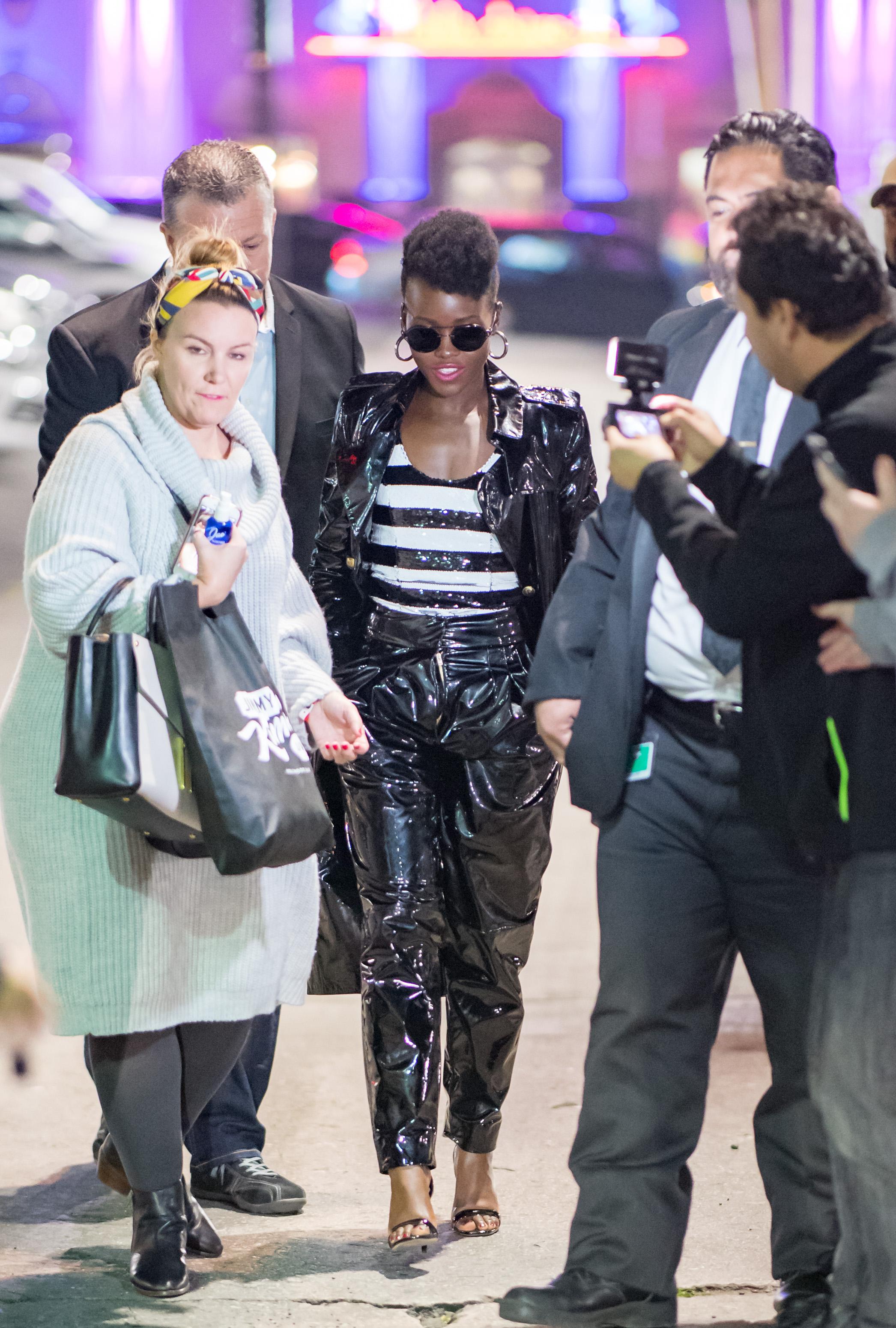 Lupita Nyong’o seen arriving at Jimmy Kimmel Live Studios