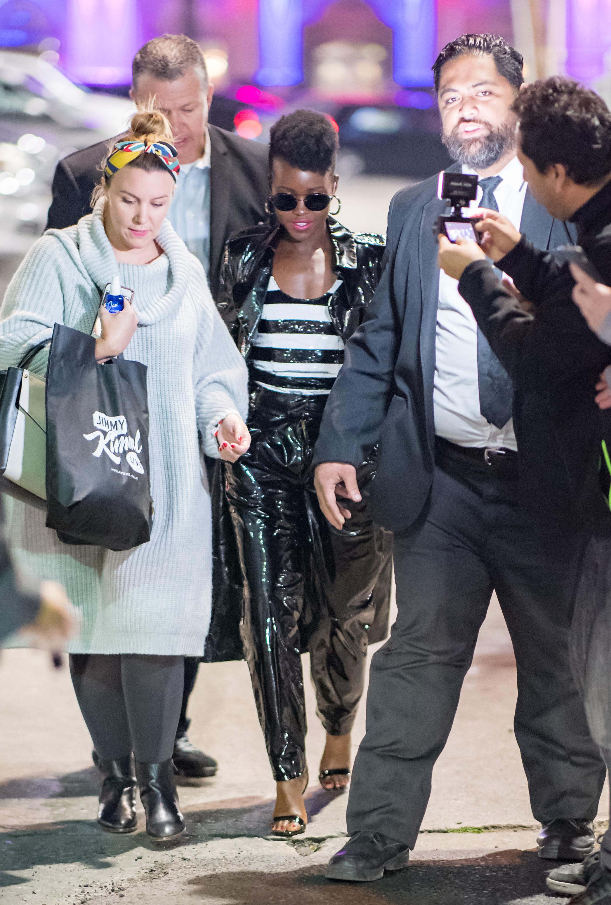 Lupita Nyong’o seen arriving at Jimmy Kimmel Live Studios