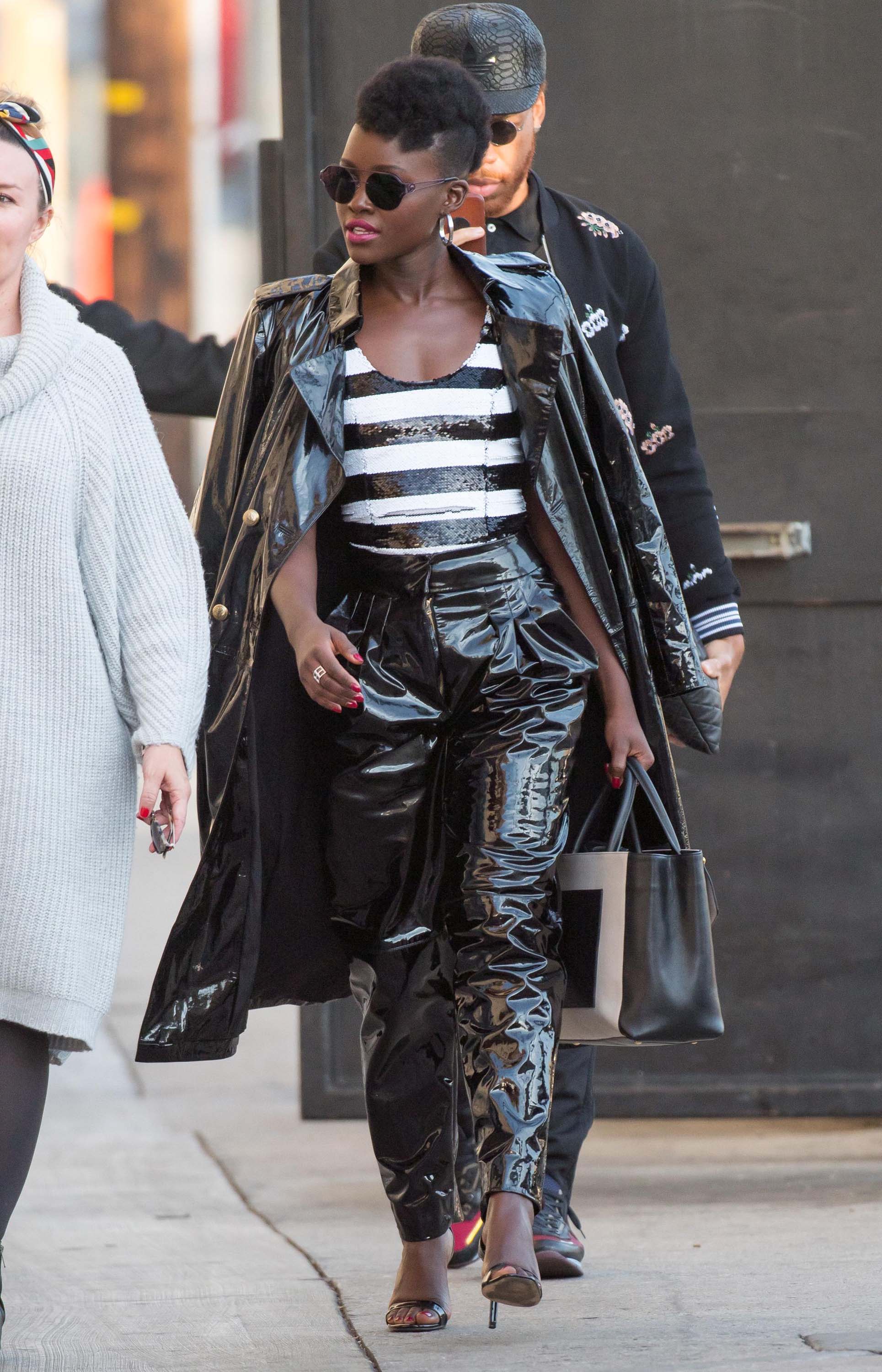 Lupita Nyong’o seen arriving at Jimmy Kimmel Live Studios