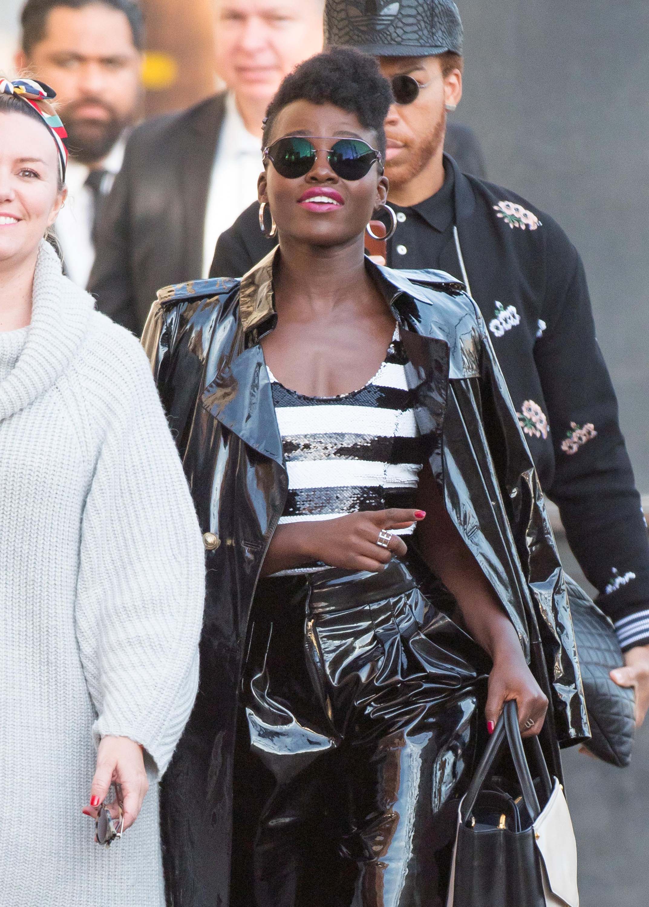 Lupita Nyong’o seen arriving at Jimmy Kimmel Live Studios