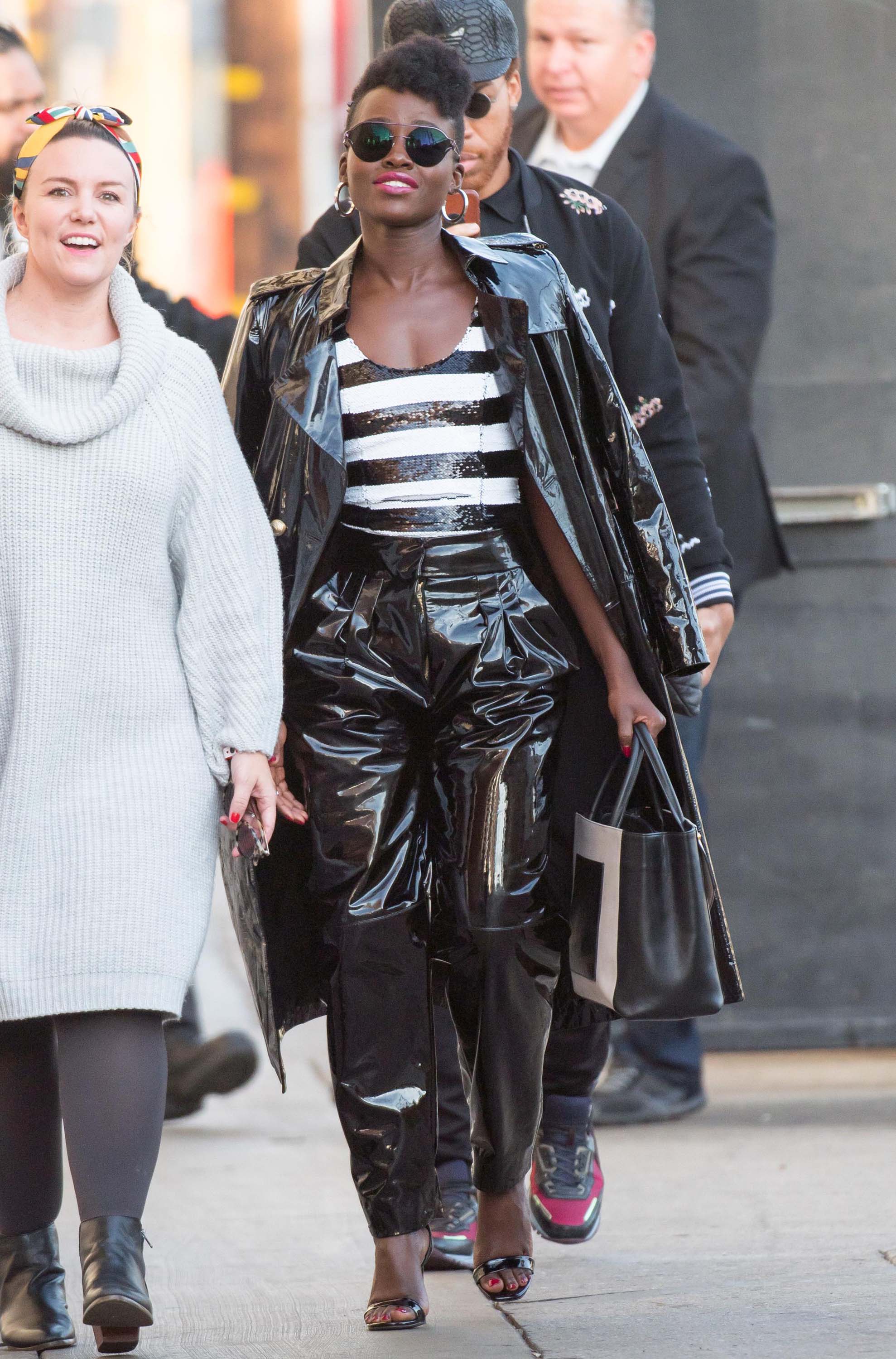 Lupita Nyong’o seen arriving at Jimmy Kimmel Live Studios