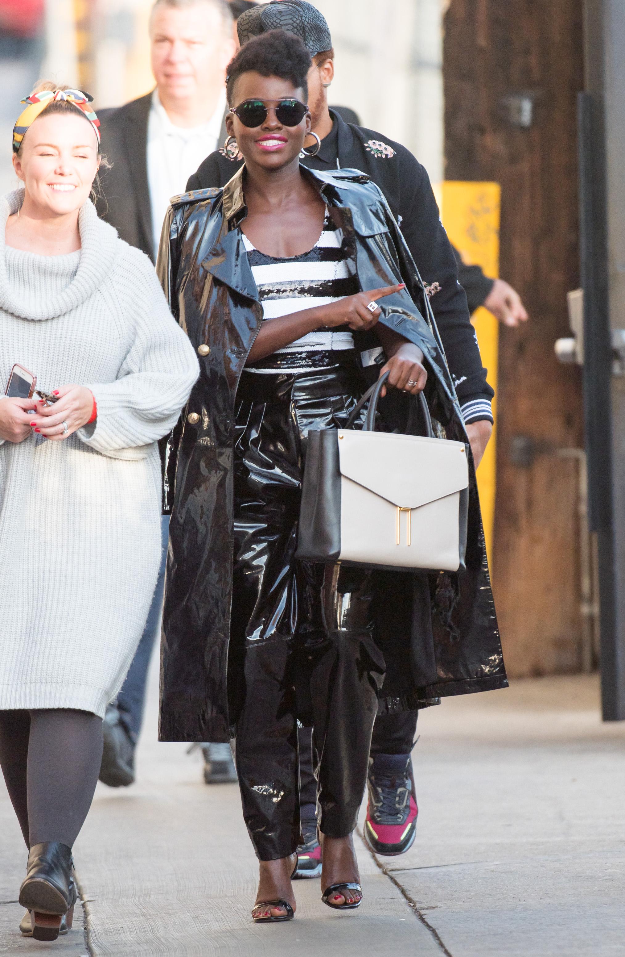 Lupita Nyong’o seen arriving at Jimmy Kimmel Live Studios