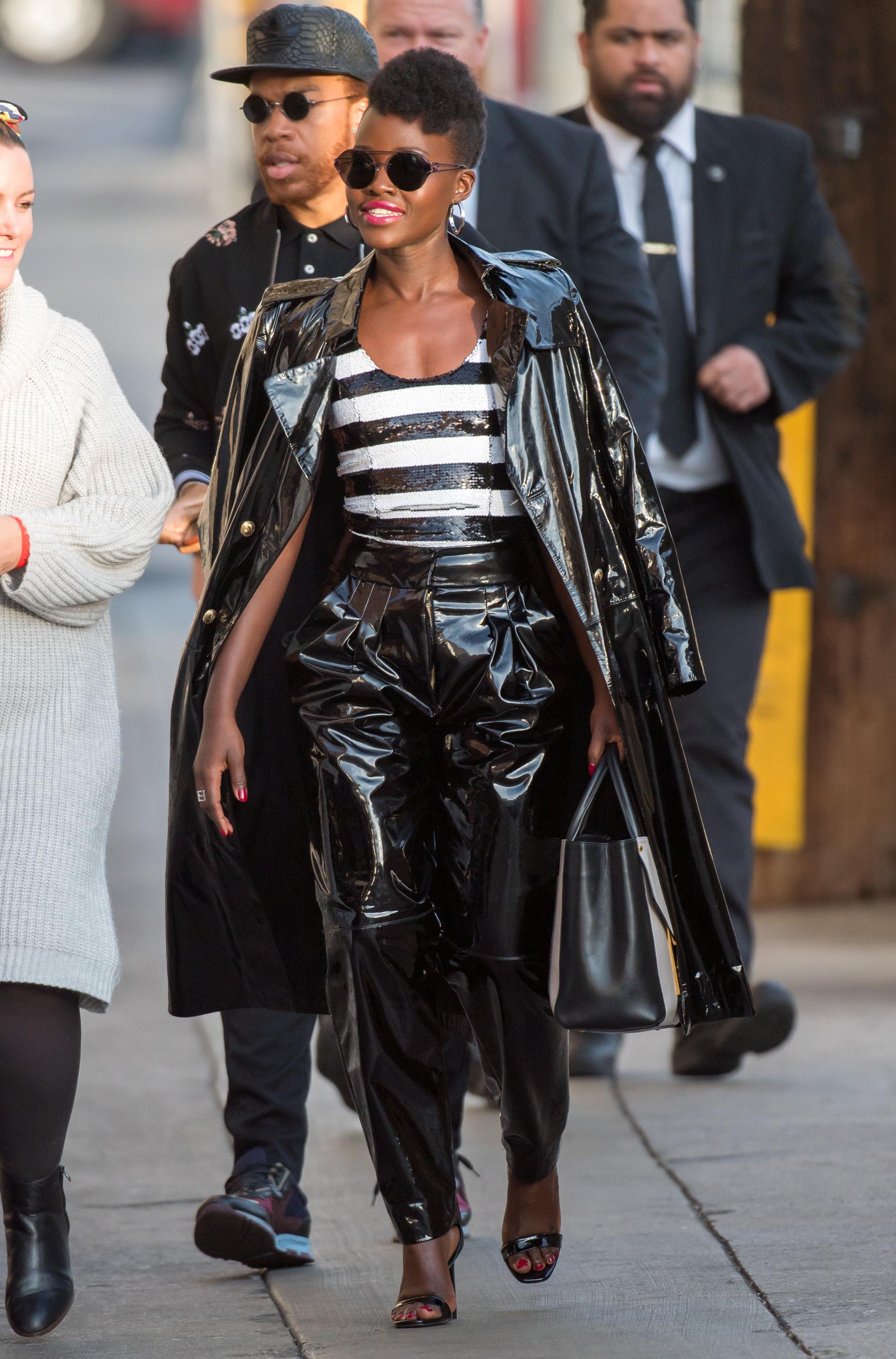 Lupita Nyong’o seen arriving at Jimmy Kimmel Live Studios