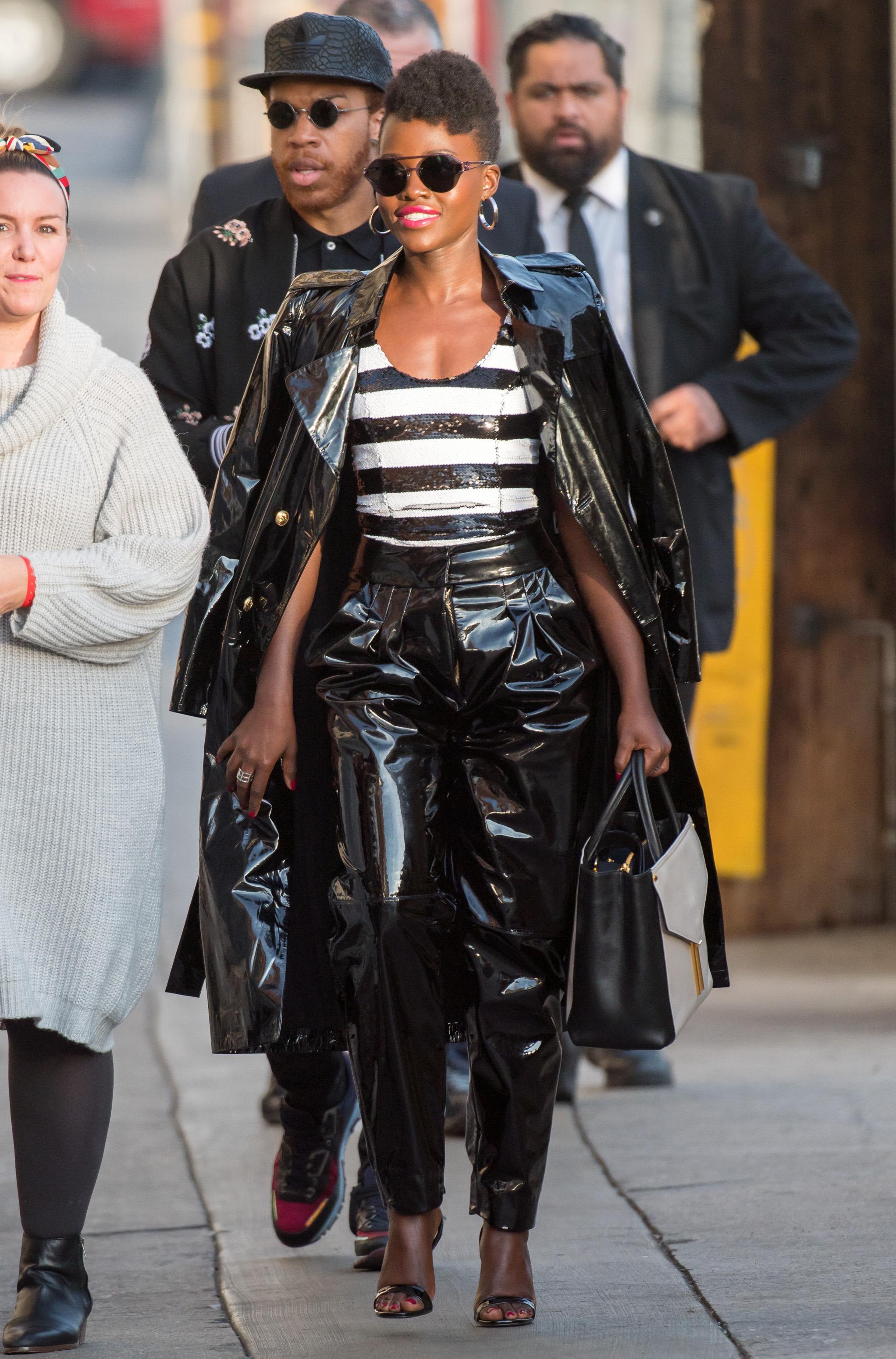 Lupita Nyong’o seen arriving at Jimmy Kimmel Live Studios