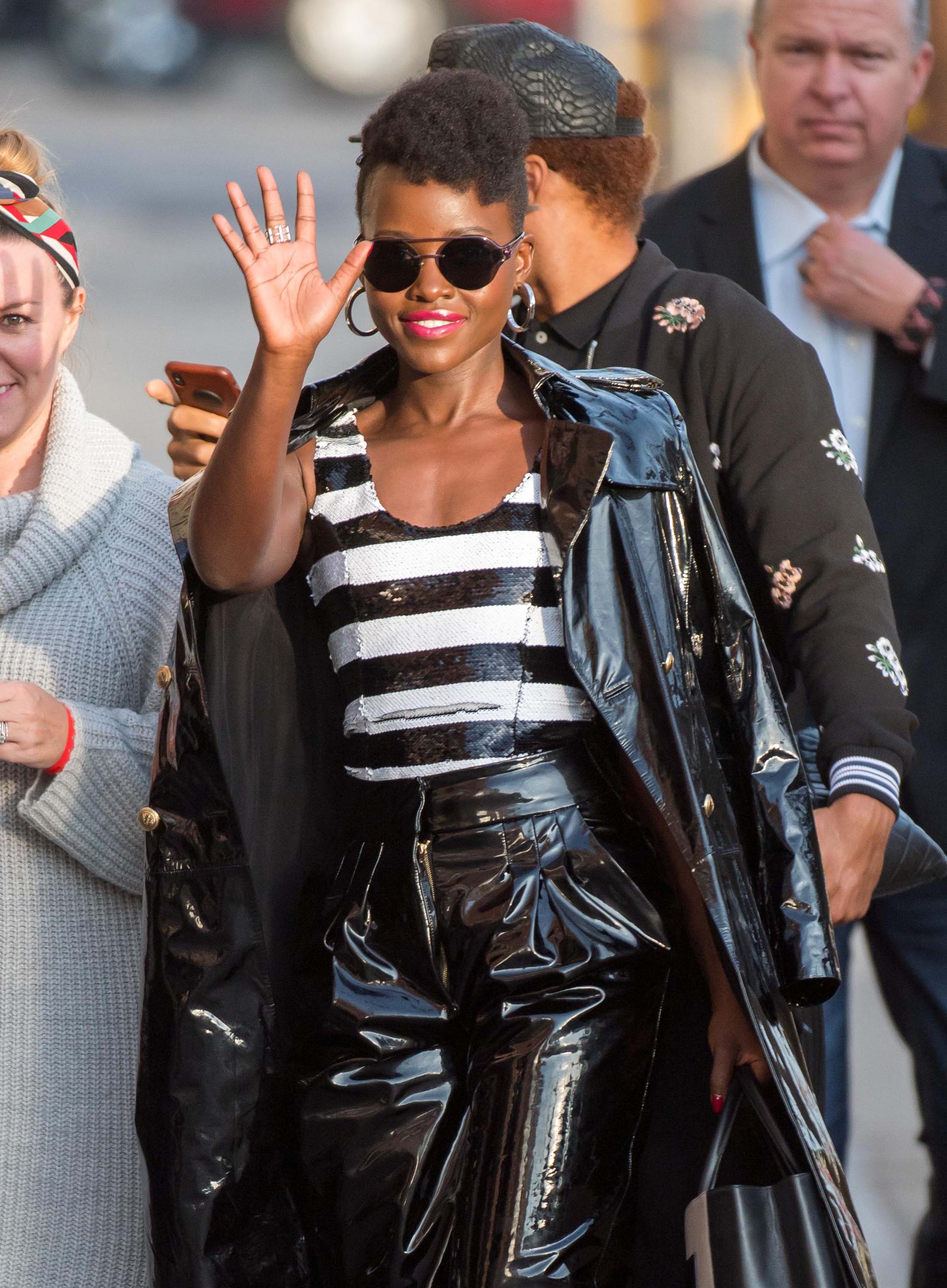 Lupita Nyong’o seen arriving at Jimmy Kimmel Live Studios