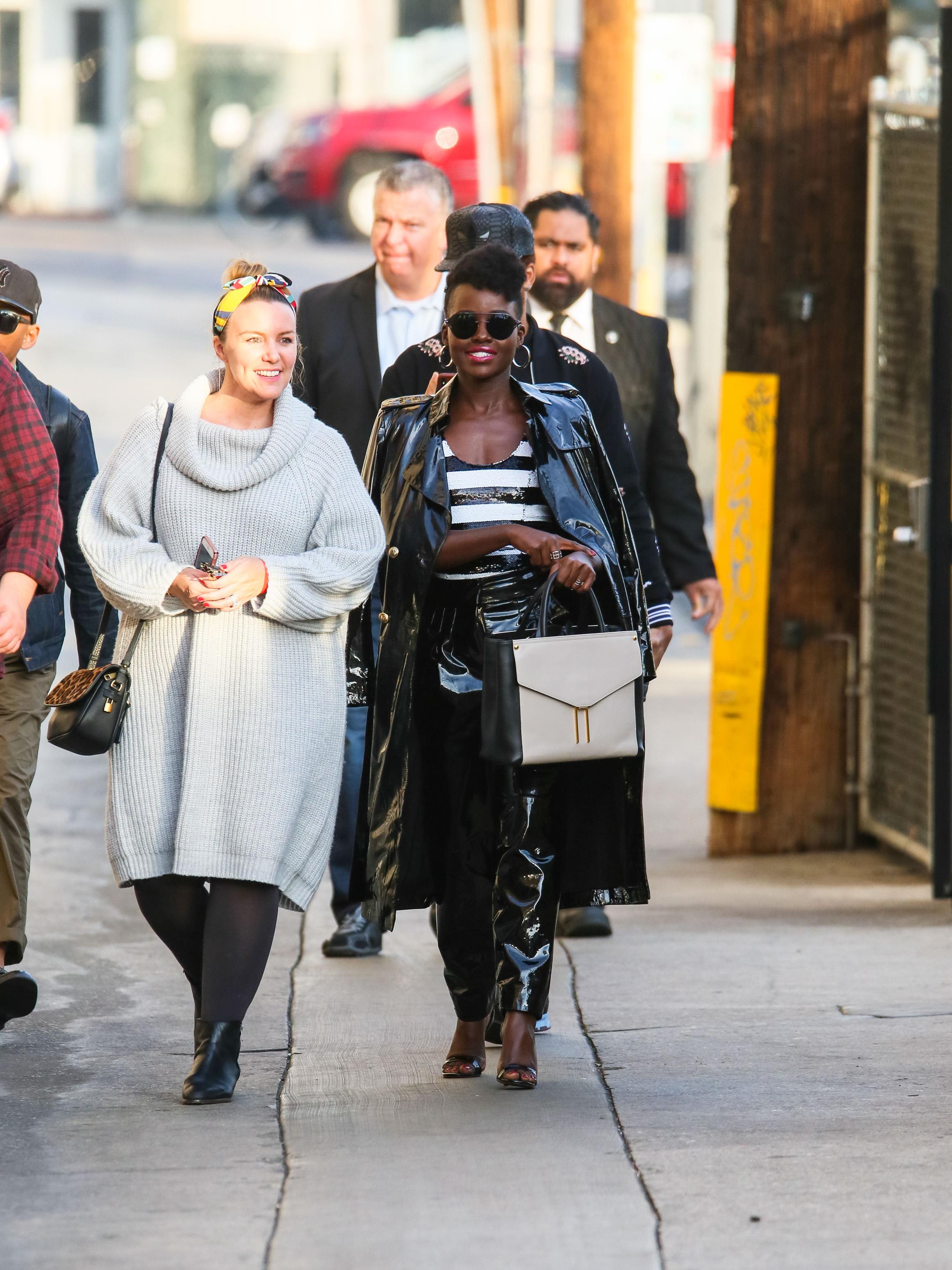 Lupita Nyong’o seen arriving at Jimmy Kimmel Live Studios